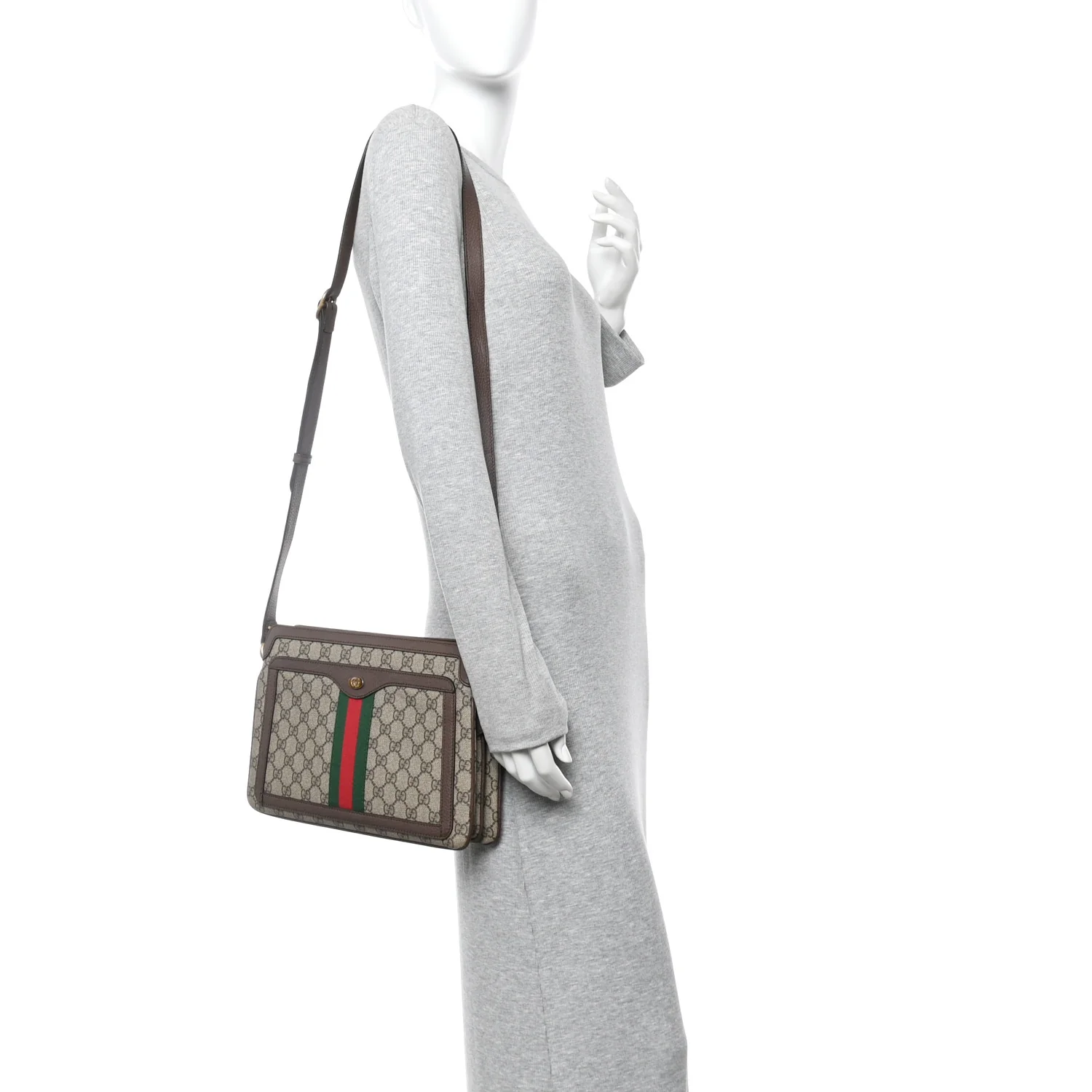GG Supreme Monogram Web Medium Ophidia Shoulder Bag Beige New Acero - Image 2