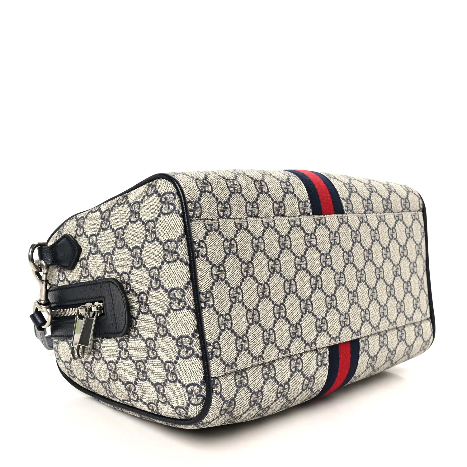 GG Supreme Monogram Web Medium Ophidia Top Handle Bag Beige Blue - Image 4