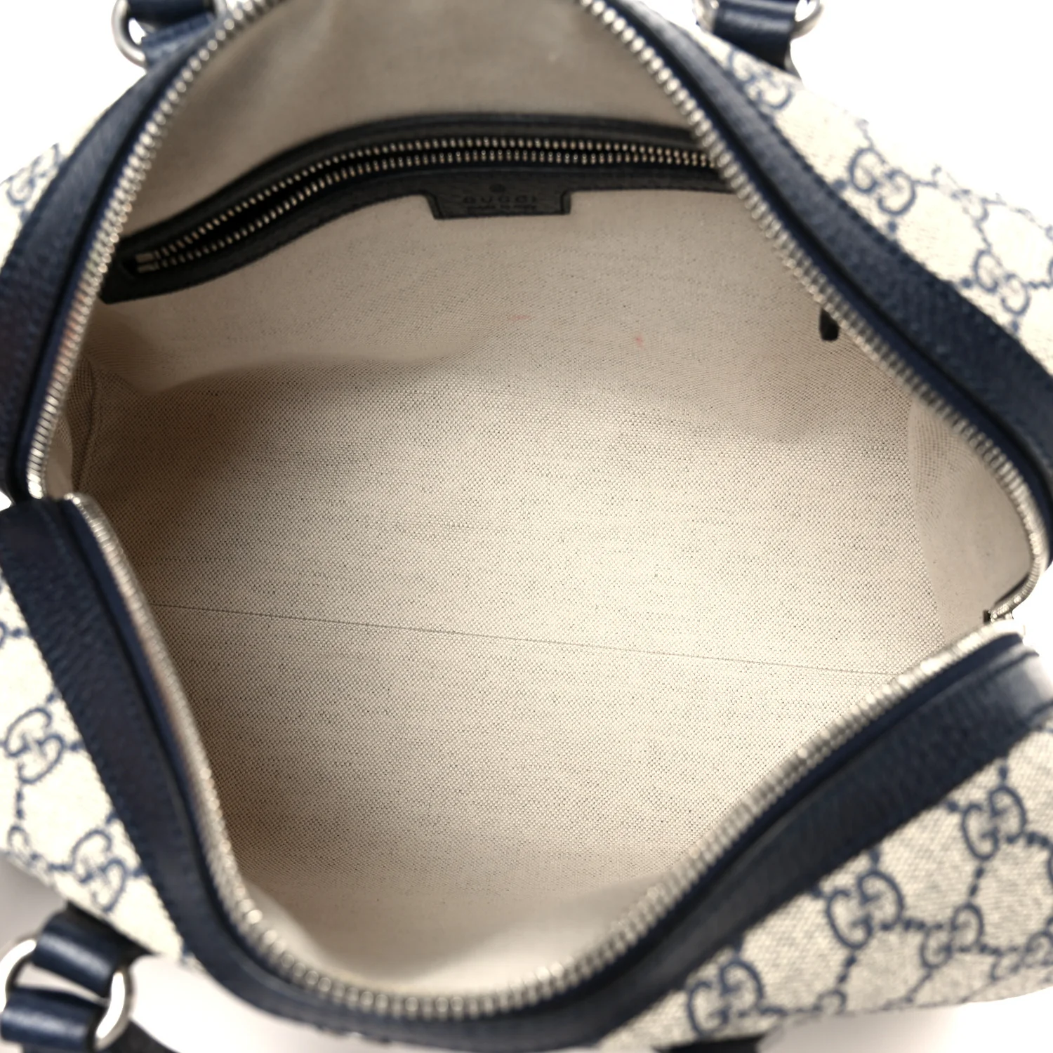 GG Supreme Monogram Web Medium Ophidia Top Handle Bag Beige Blue - Image 5