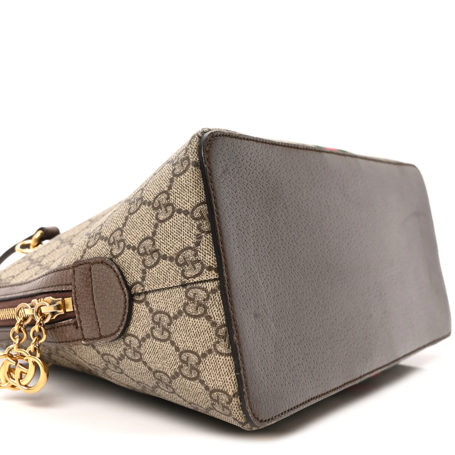GG Supreme Monogram Web Medium Ophidia Top Handle Dome Bag Brown - Image 9