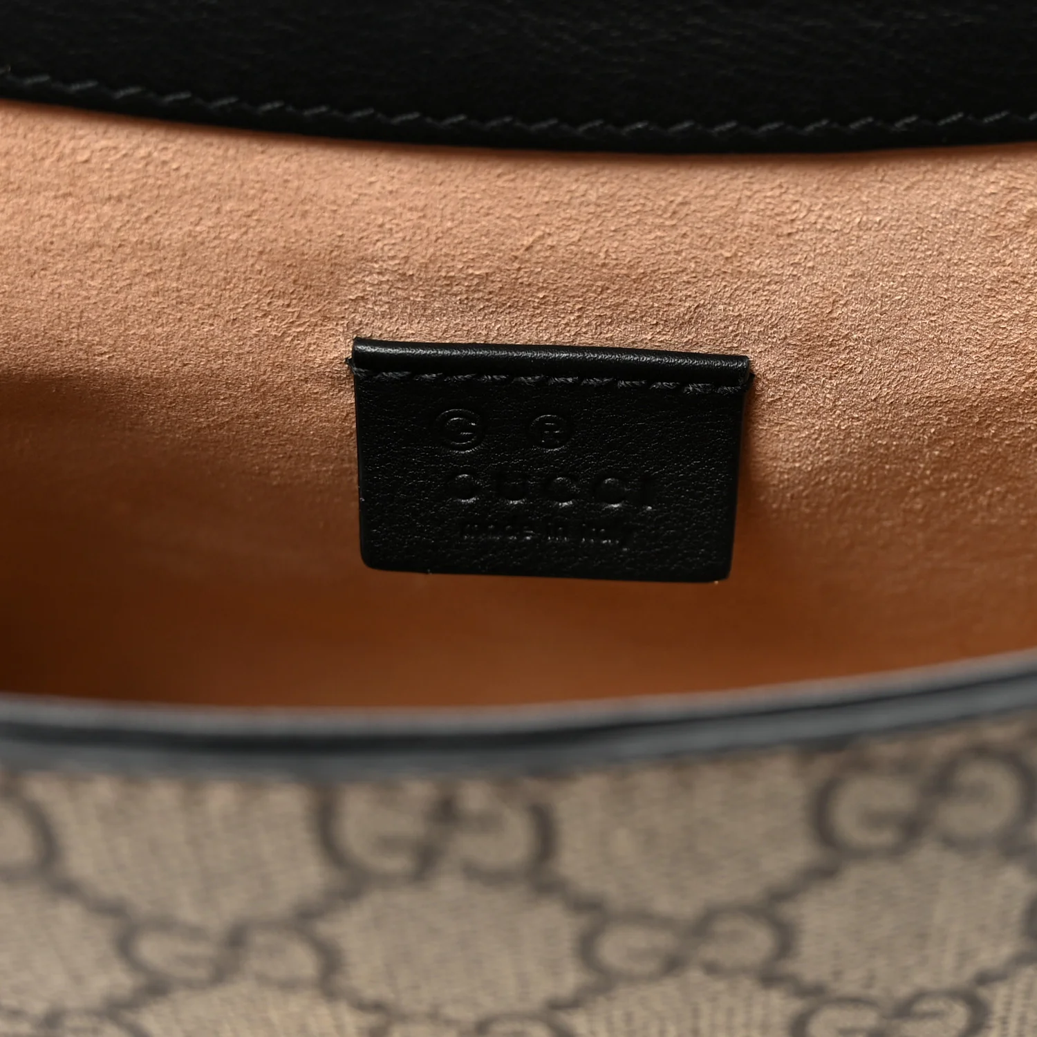 GG Supreme Monogram Web Medium Padlock Messenger Shoulder Bag Black - Image 6