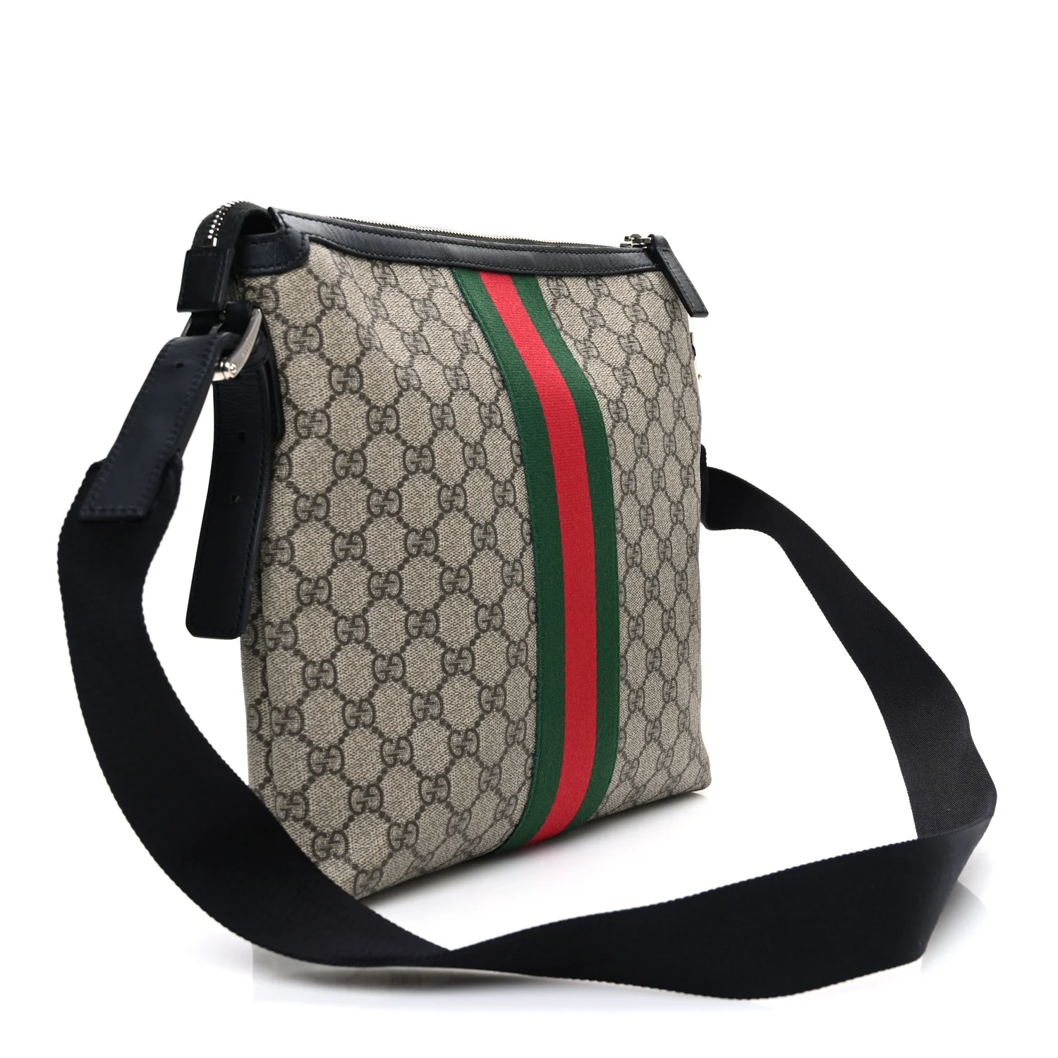 GG Supreme Monogram Web Messenger Bag Black - Image 3