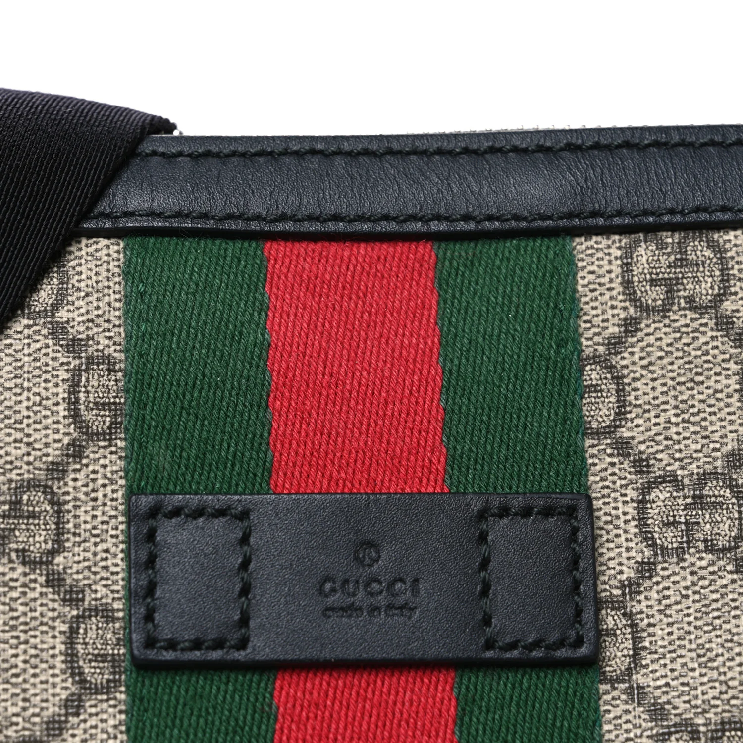 GG Supreme Monogram Web Messenger Bag Black - Image 8