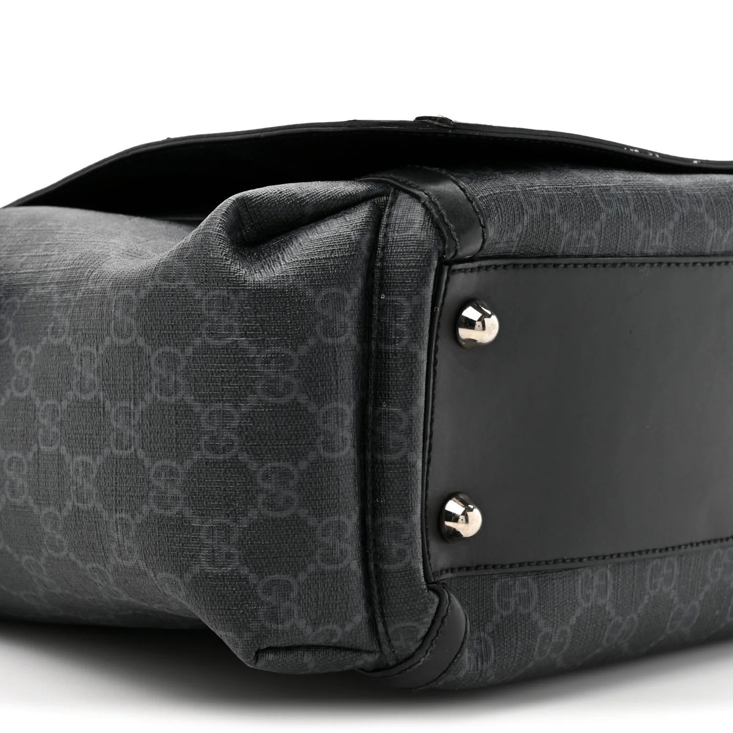 GG Supreme Monogram Web Messenger Diaper Bag Black Grey - Image 10