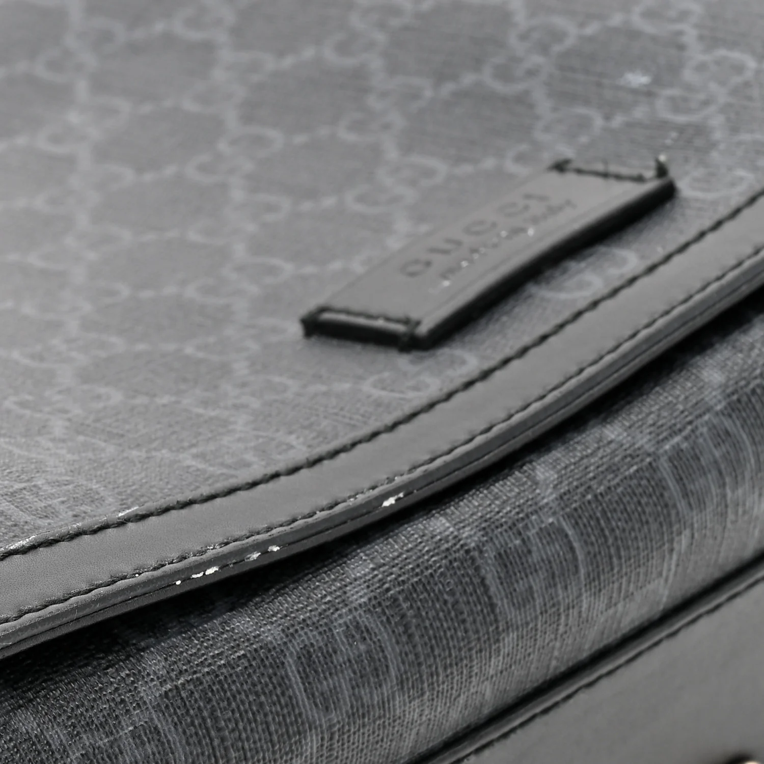 GG Supreme Monogram Web Messenger Diaper Bag Black Grey - Image 11