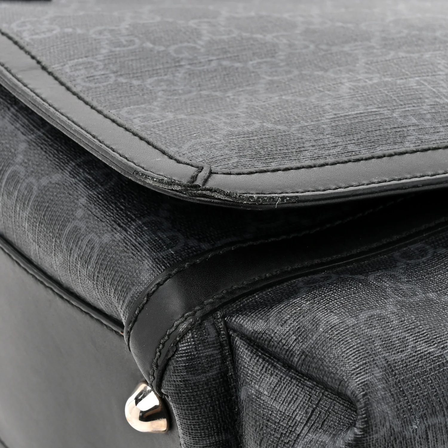 GG Supreme Monogram Web Messenger Diaper Bag Black Grey - Image 13