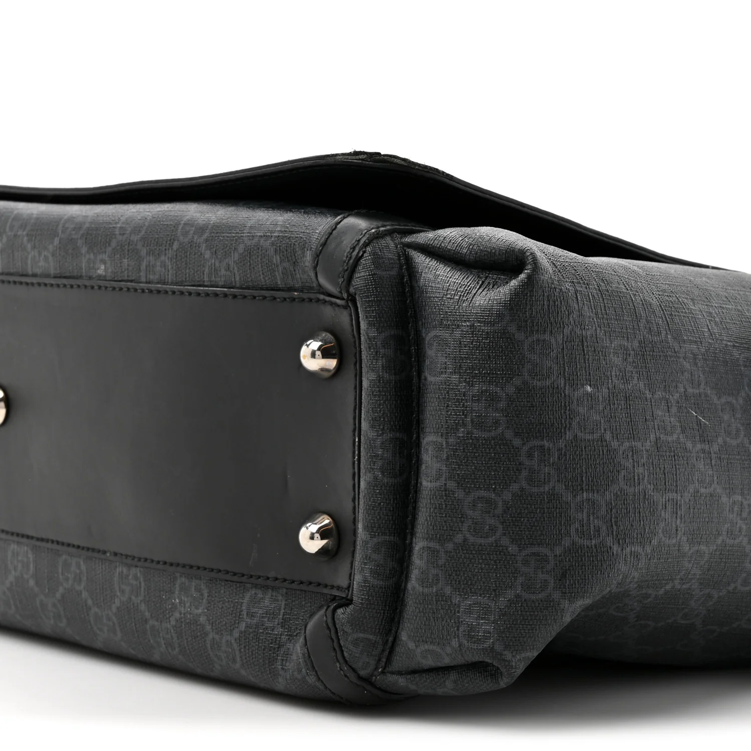 GG Supreme Monogram Web Messenger Diaper Bag Black Grey - Image 9