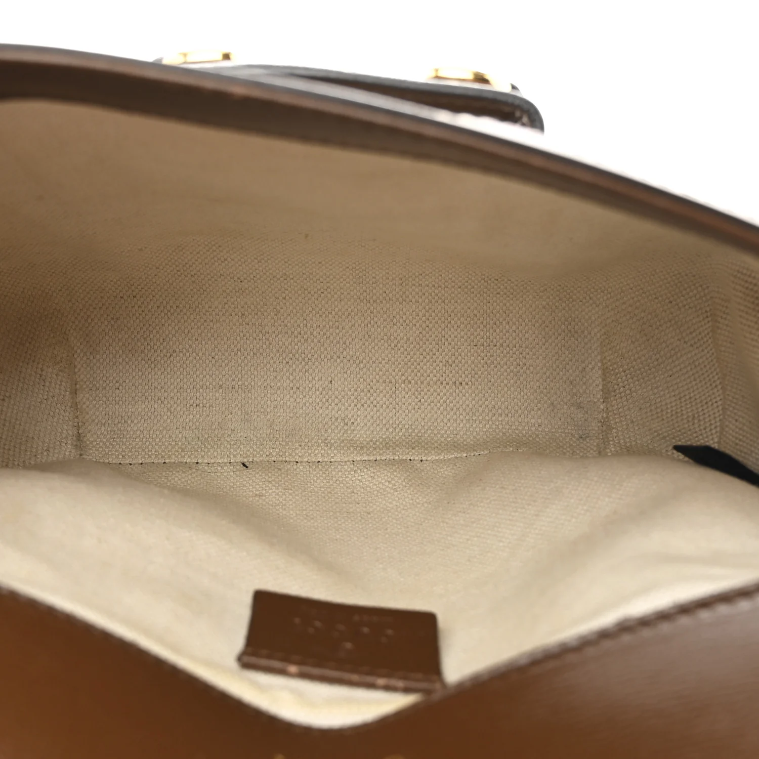 GG Supreme Monogram Web Mini Horsebit 1955 Shoulder Bag Beige Brown Sugar - Image 5