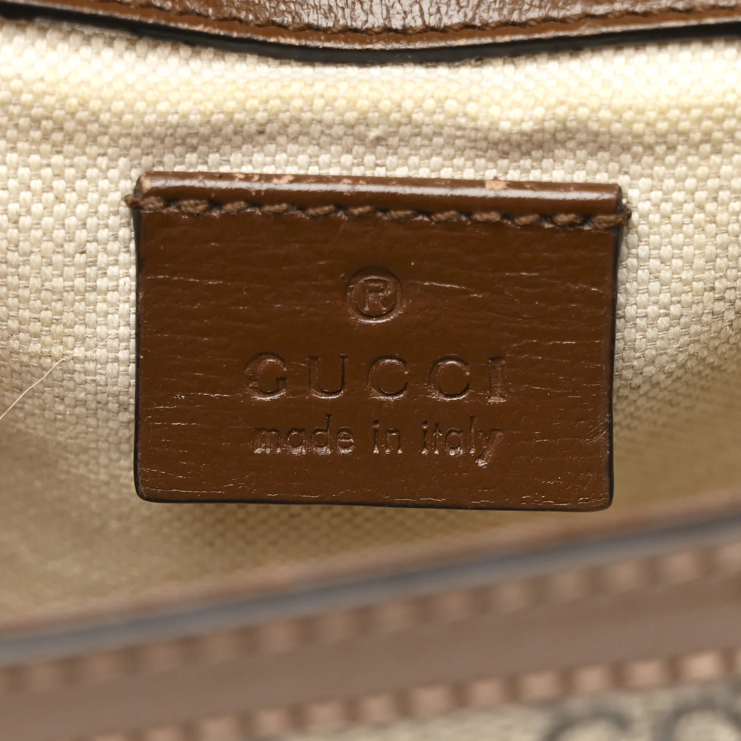GG Supreme Monogram Web Mini Horsebit 1955 Shoulder Bag Beige Brown Sugar - Image 6
