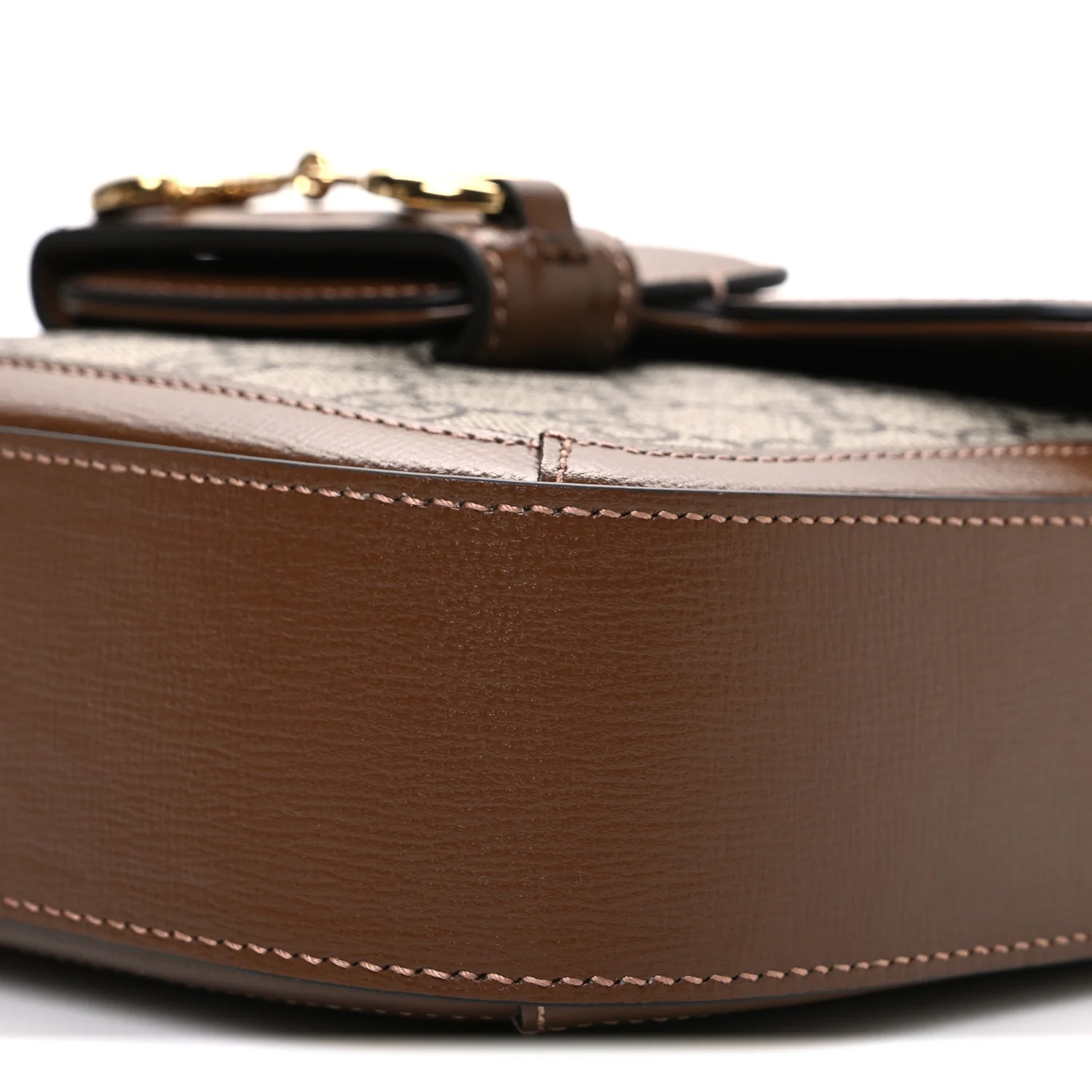 GG Supreme Monogram Web Mini Horsebit 1955 Shoulder Bag Beige Brown Sugar - Image 10