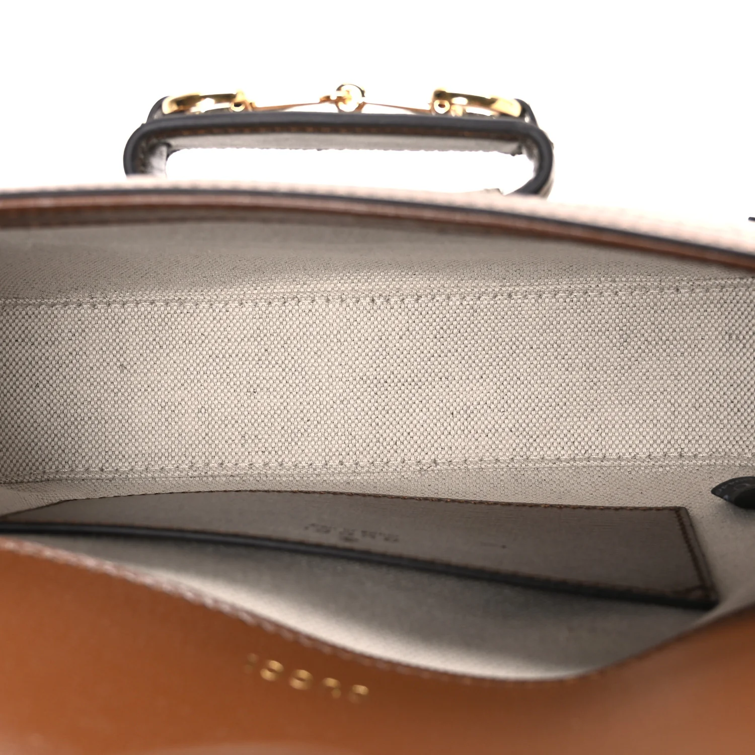 GG Supreme Monogram Web Mini Horsebit 1955 Shoulder Bag Beige Brown Sugar - Image 5