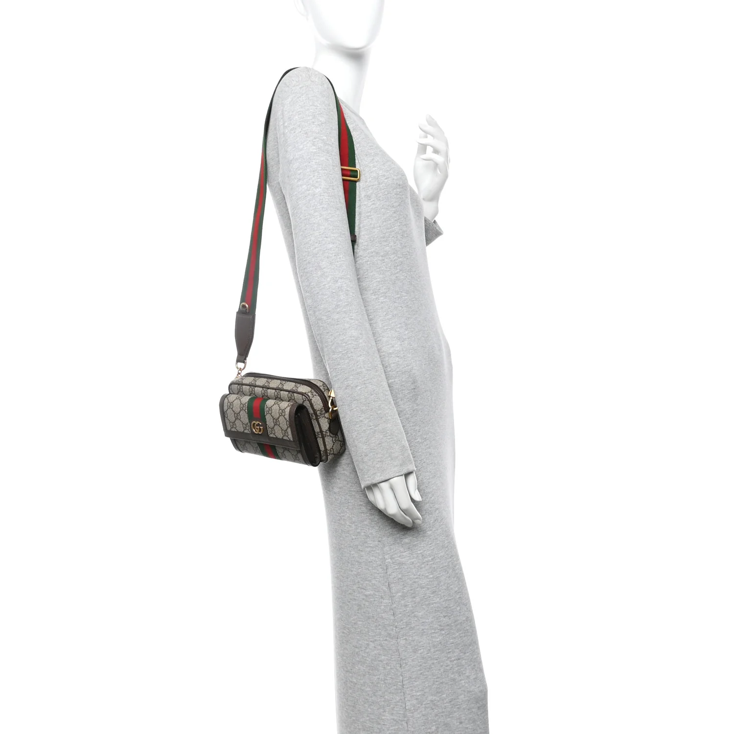 GG Supreme Monogram Web Mini Ophidia Bag Beige Ebony - Image 2