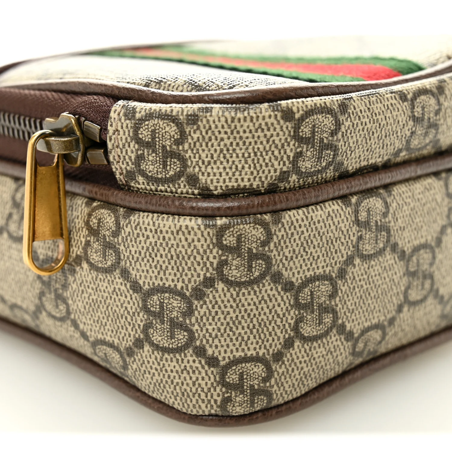 GG Supreme Monogram Web Mini Ophidia Double Zip Messenger Bag Beige New Acero - Image 10
