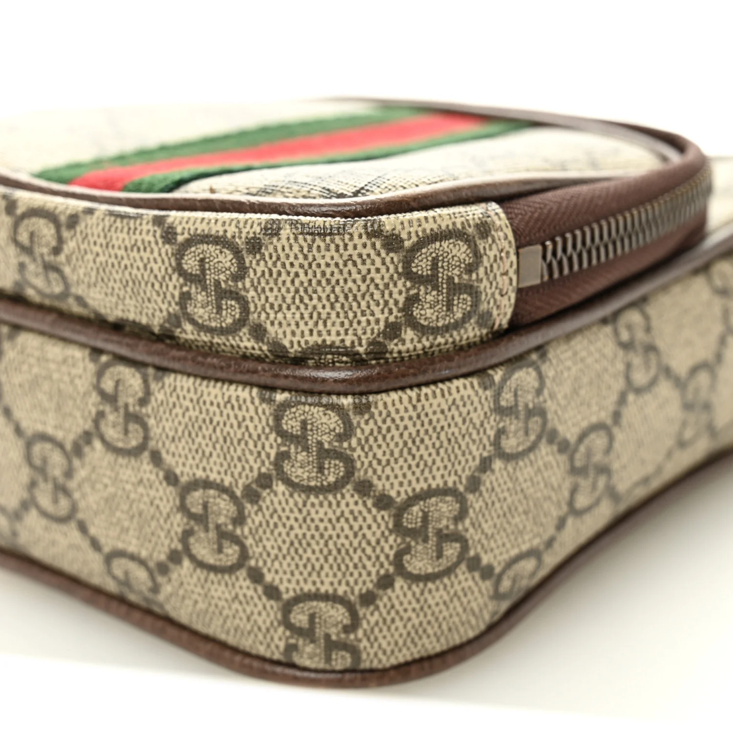 GG Supreme Monogram Web Mini Ophidia Double Zip Messenger Bag Beige New Acero - Image 11