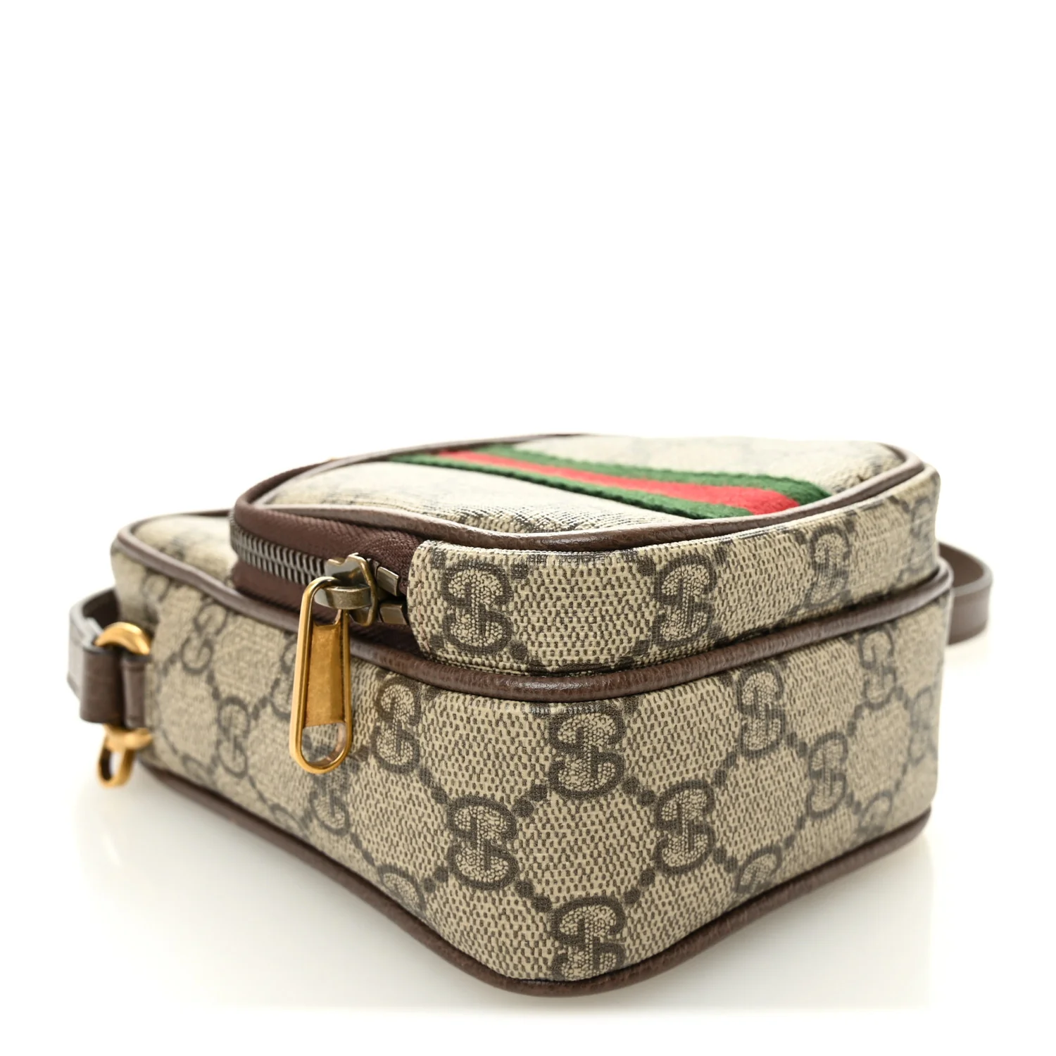 GG Supreme Monogram Web Mini Ophidia Double Zip Messenger Bag Beige New Acero - Image 4