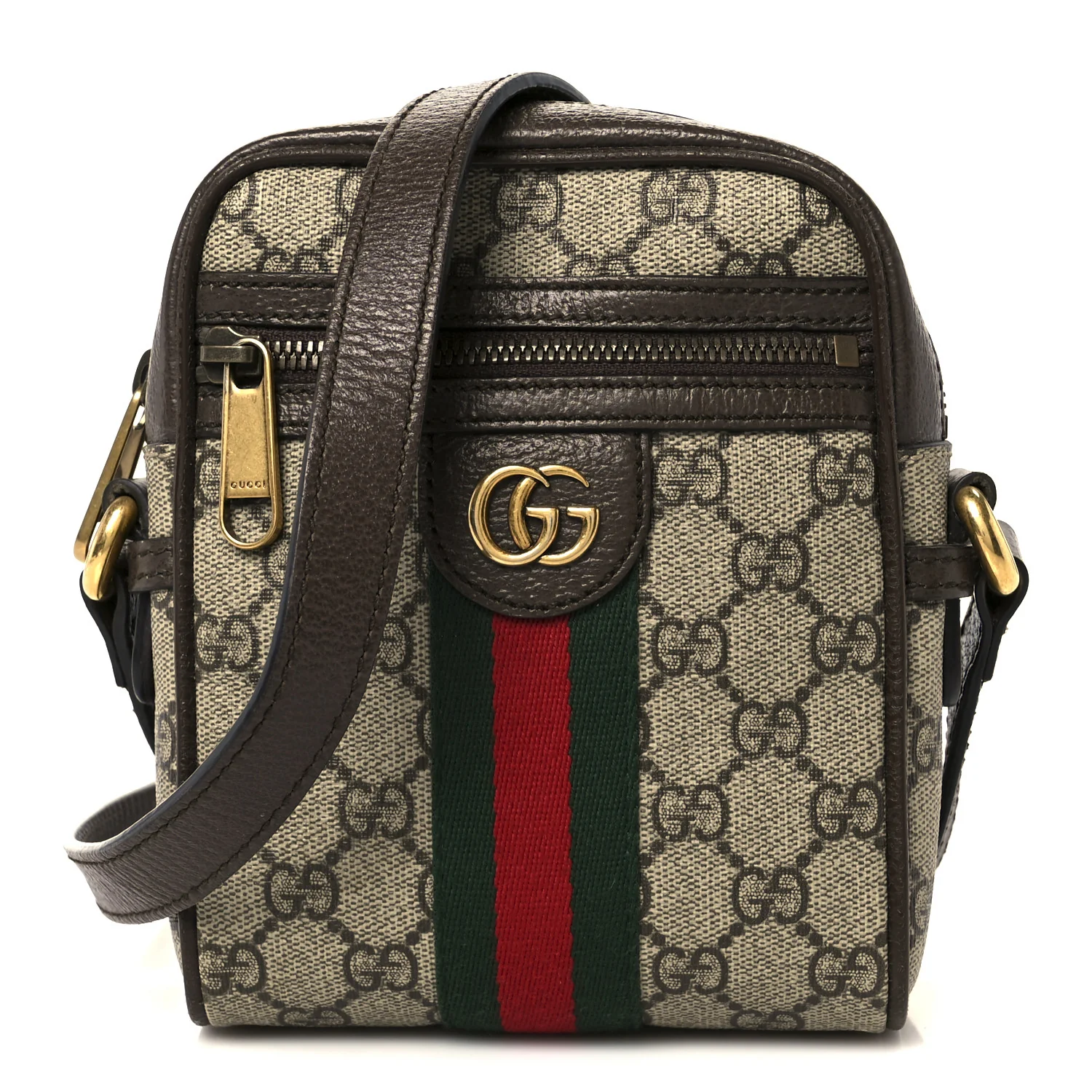 GG Supreme Monogram Web Mini Ophidia Messenger Brown