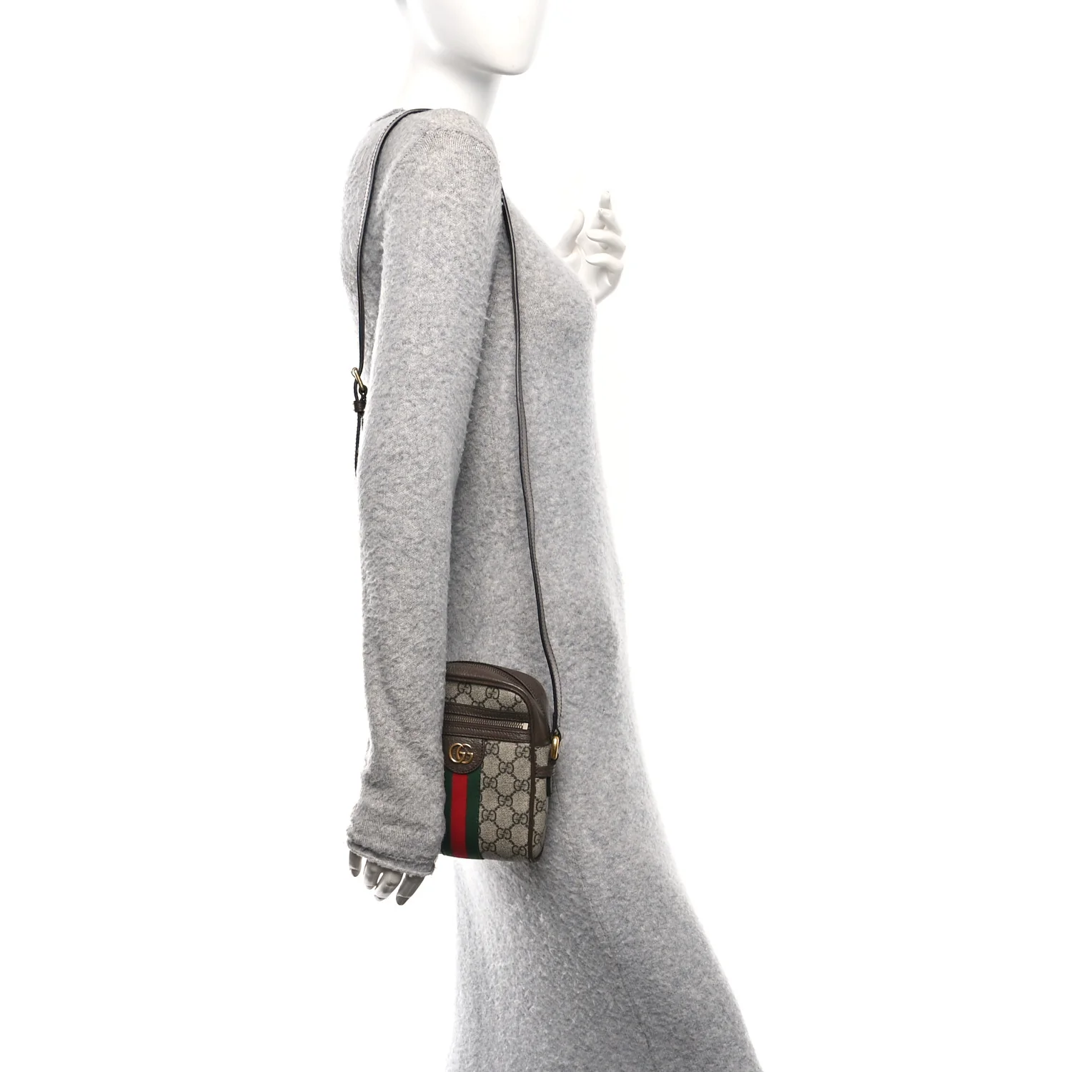 GG Supreme Monogram Web Mini Ophidia Messenger Brown - Image 2
