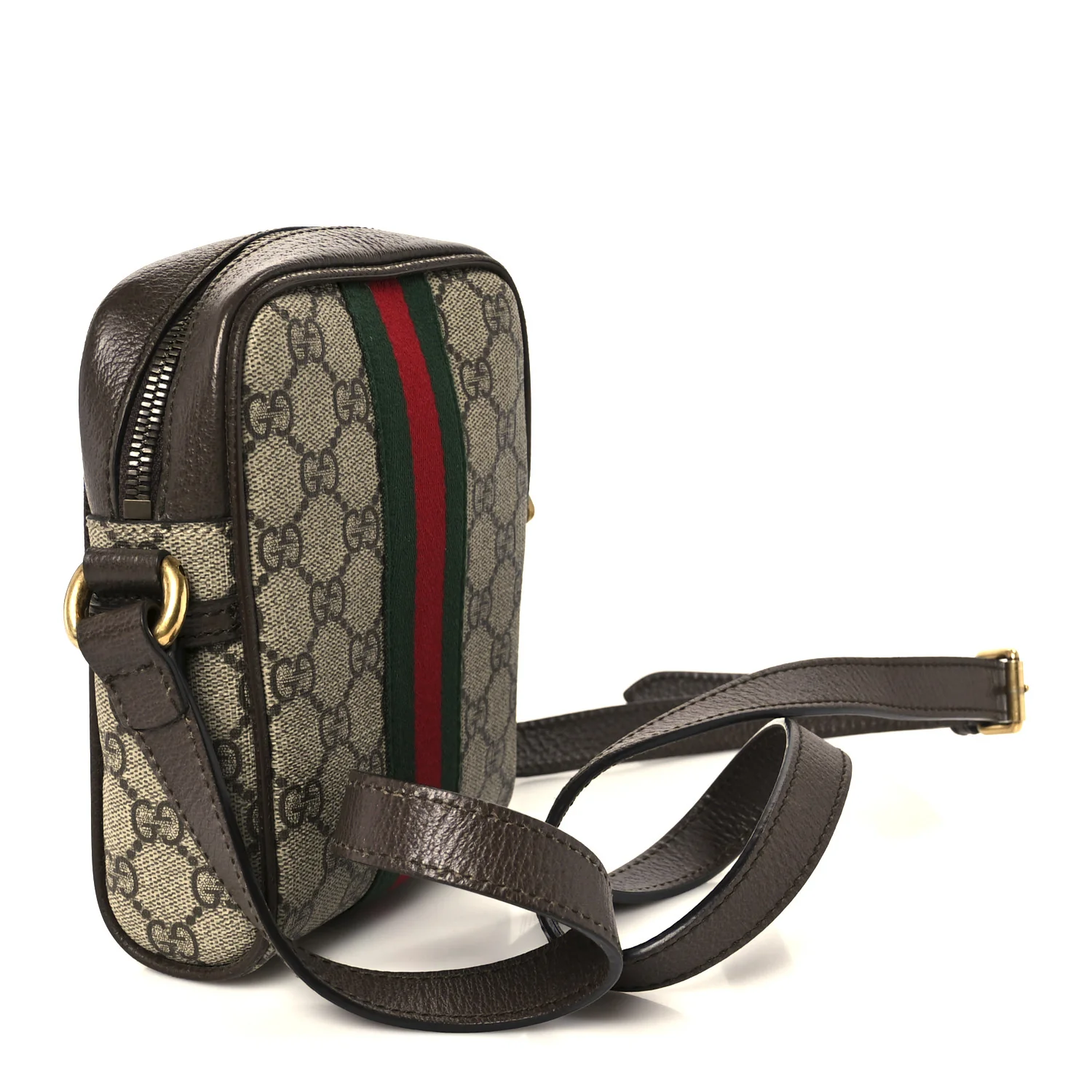 GG Supreme Monogram Web Mini Ophidia Messenger Brown - Image 3