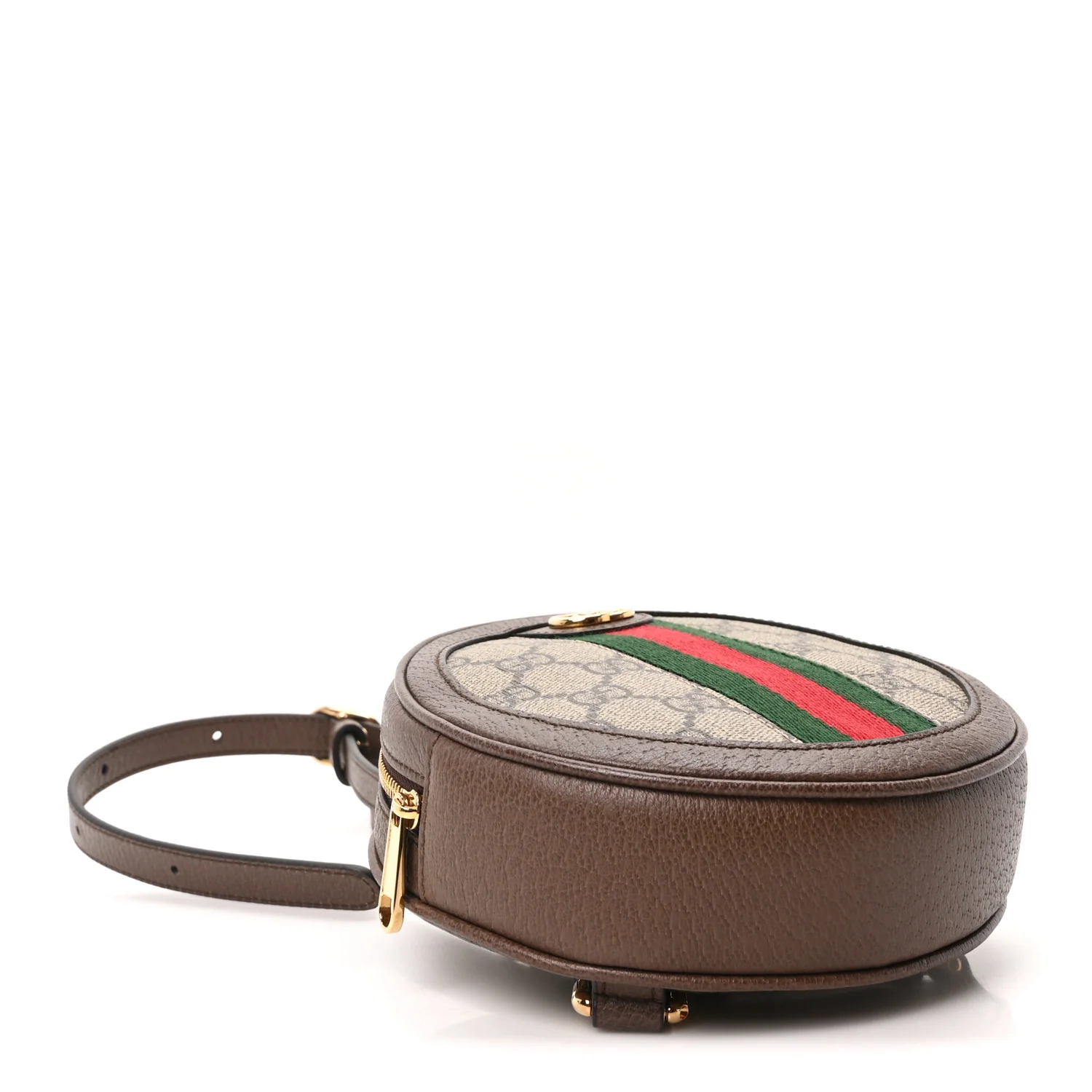 GG Supreme Monogram Web Mini Ophidia Round Backpack Brown - Image 4