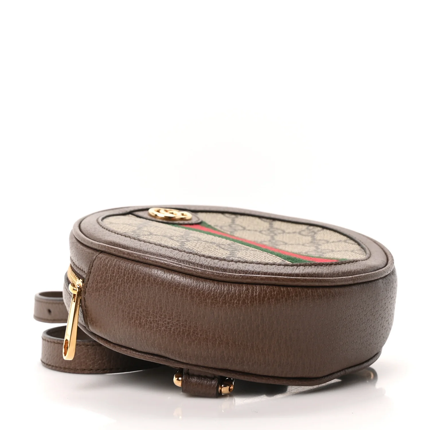 GG Supreme Monogram Web Mini Ophidia Round Backpack Brown - Image 4