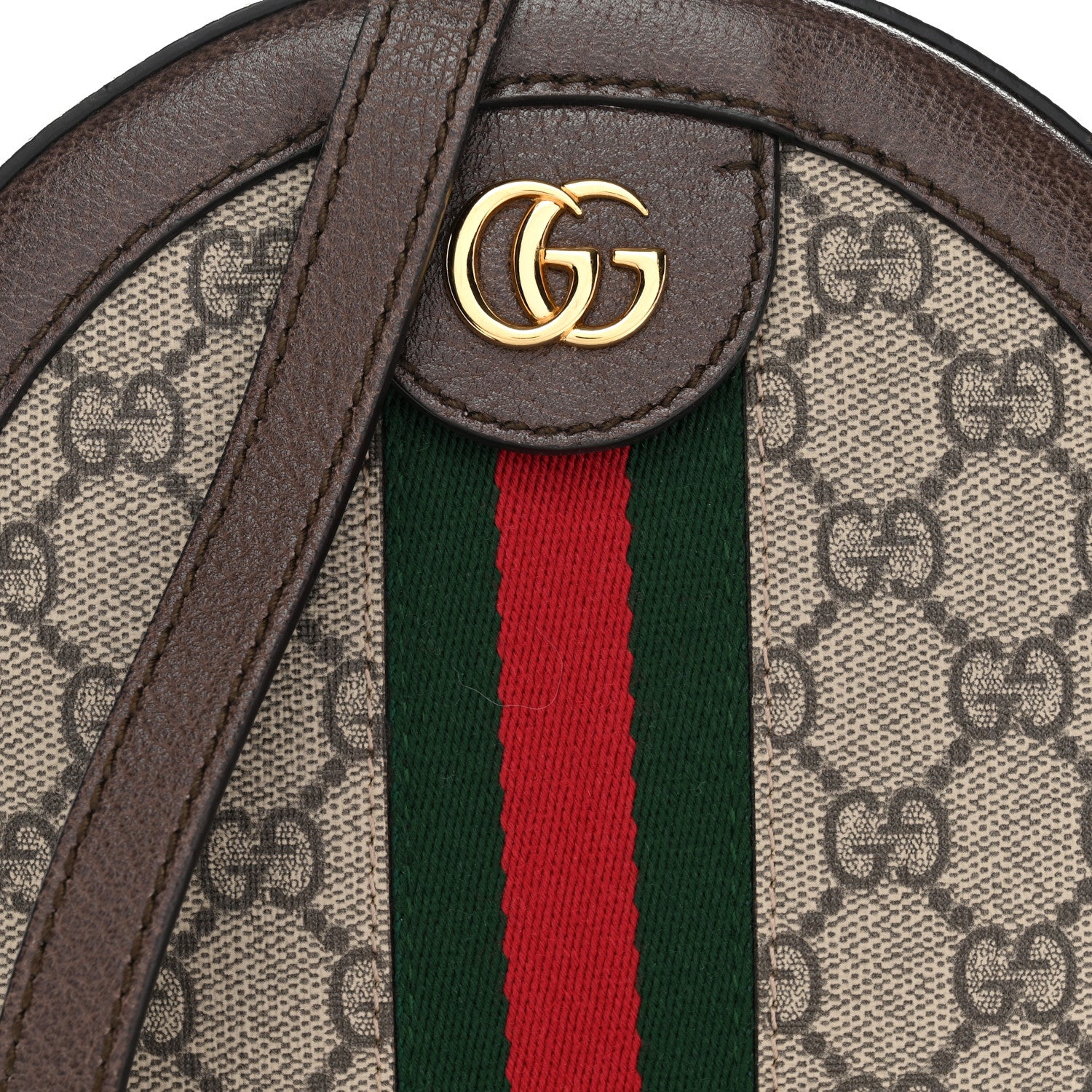 GG Supreme Monogram Web Mini Ophidia Round Shoulder Bag Brown - Image 20