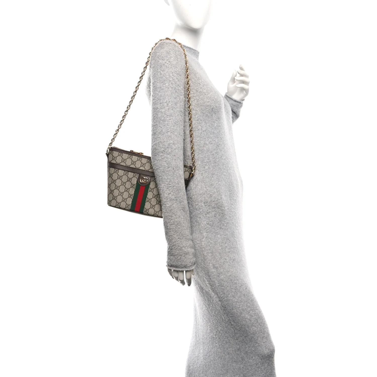 GG Supreme Monogram Web Mini Ophidia Shoulder Bag Brown - Image 2