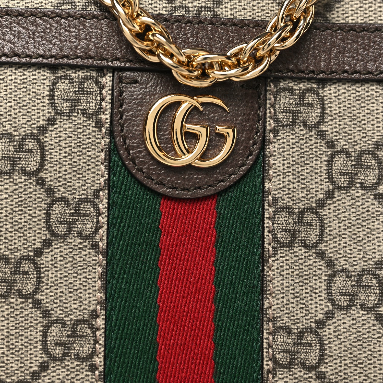 GG Supreme Monogram Web Mini Ophidia Shoulder Bag Brown - Image 5