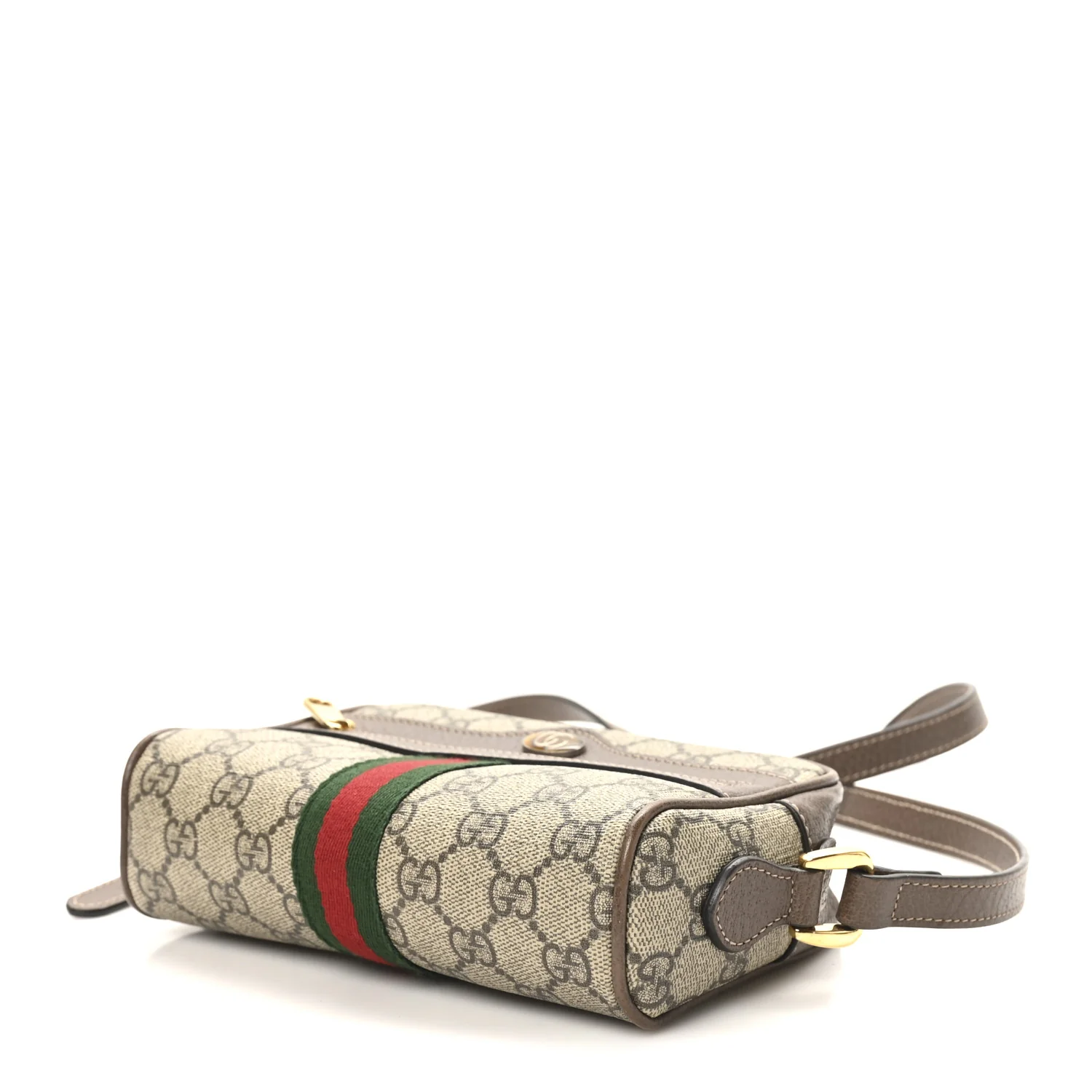 GG Supreme Monogram Web Mini Ophidia Shoulder Bag Brown - Image 10