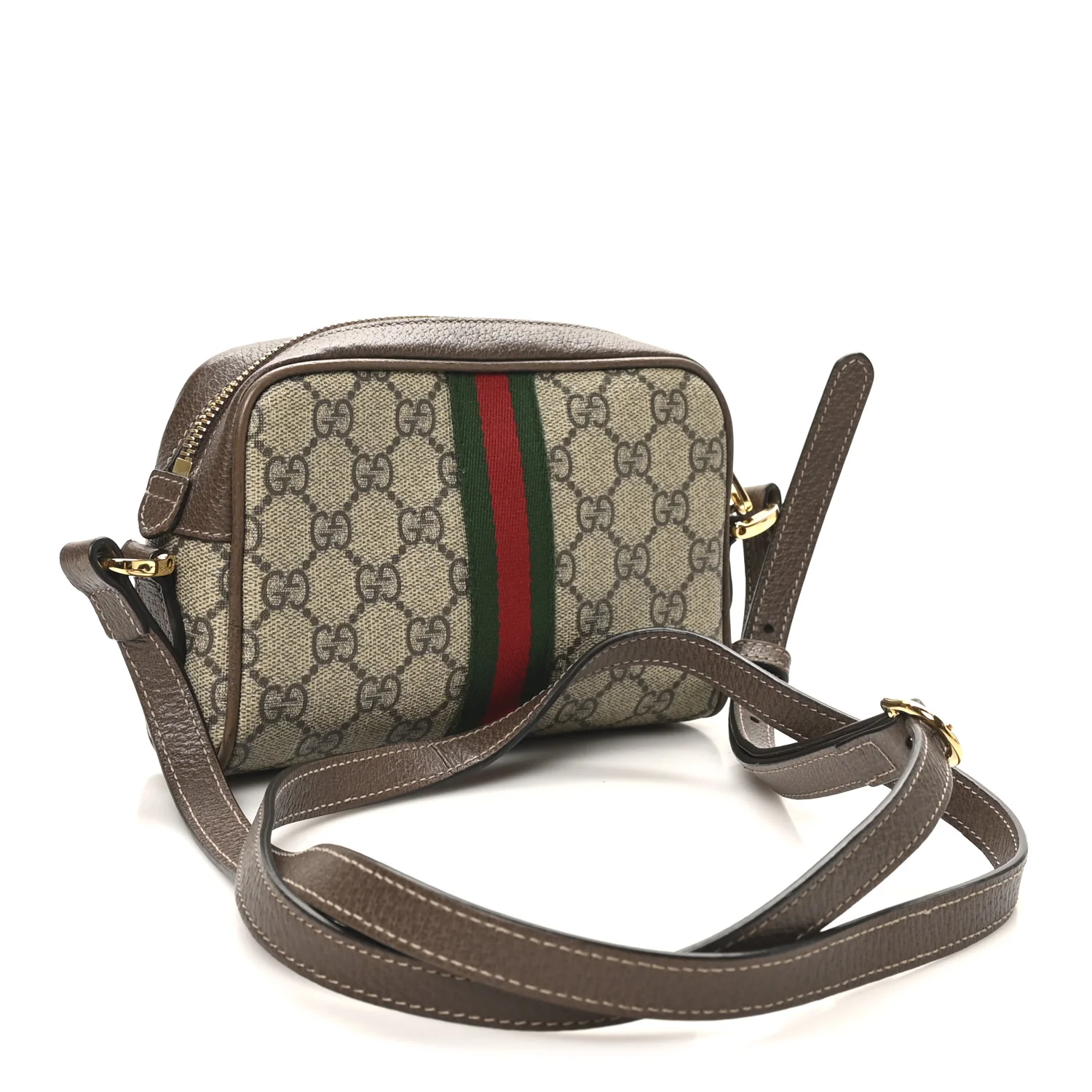 GG Supreme Monogram Web Mini Ophidia Shoulder Bag Brown - Image 3