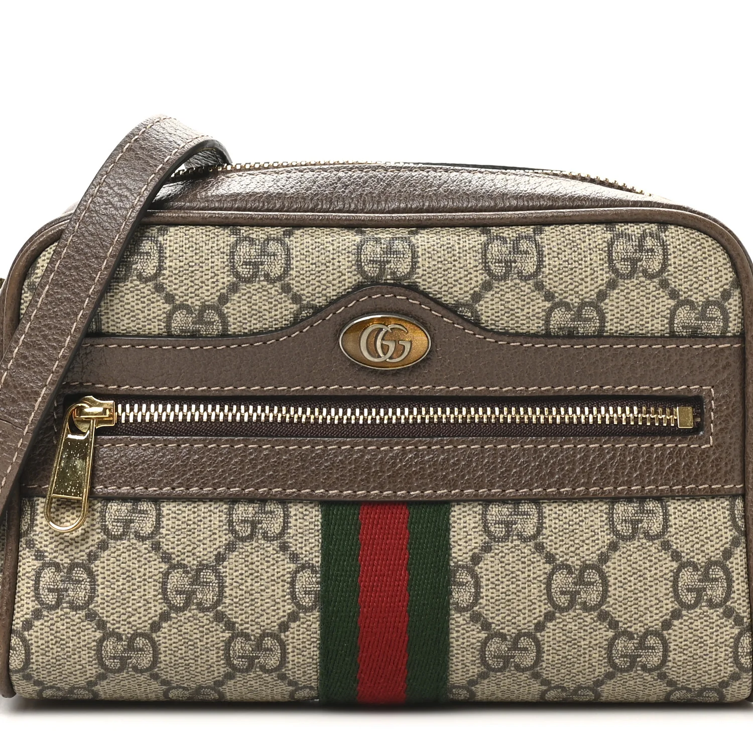 GG Supreme Monogram Web Mini Ophidia Shoulder Bag Brown - Image 8
