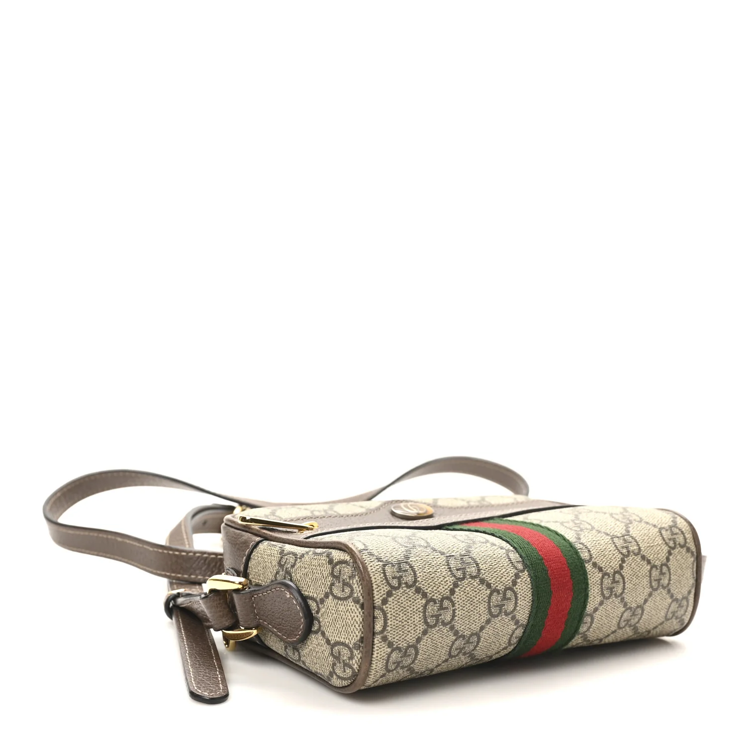 GG Supreme Monogram Web Mini Ophidia Shoulder Bag Brown - Image 9