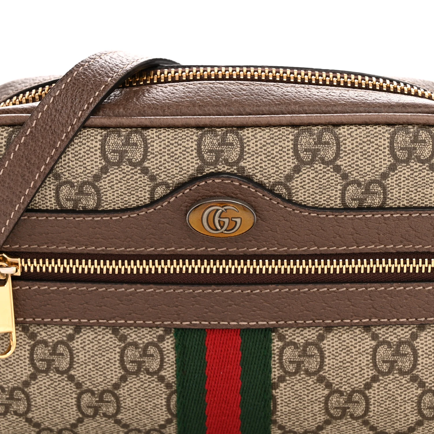 GG Supreme Monogram Web Mini Ophidia Shoulder Bag Brown - Image 7
