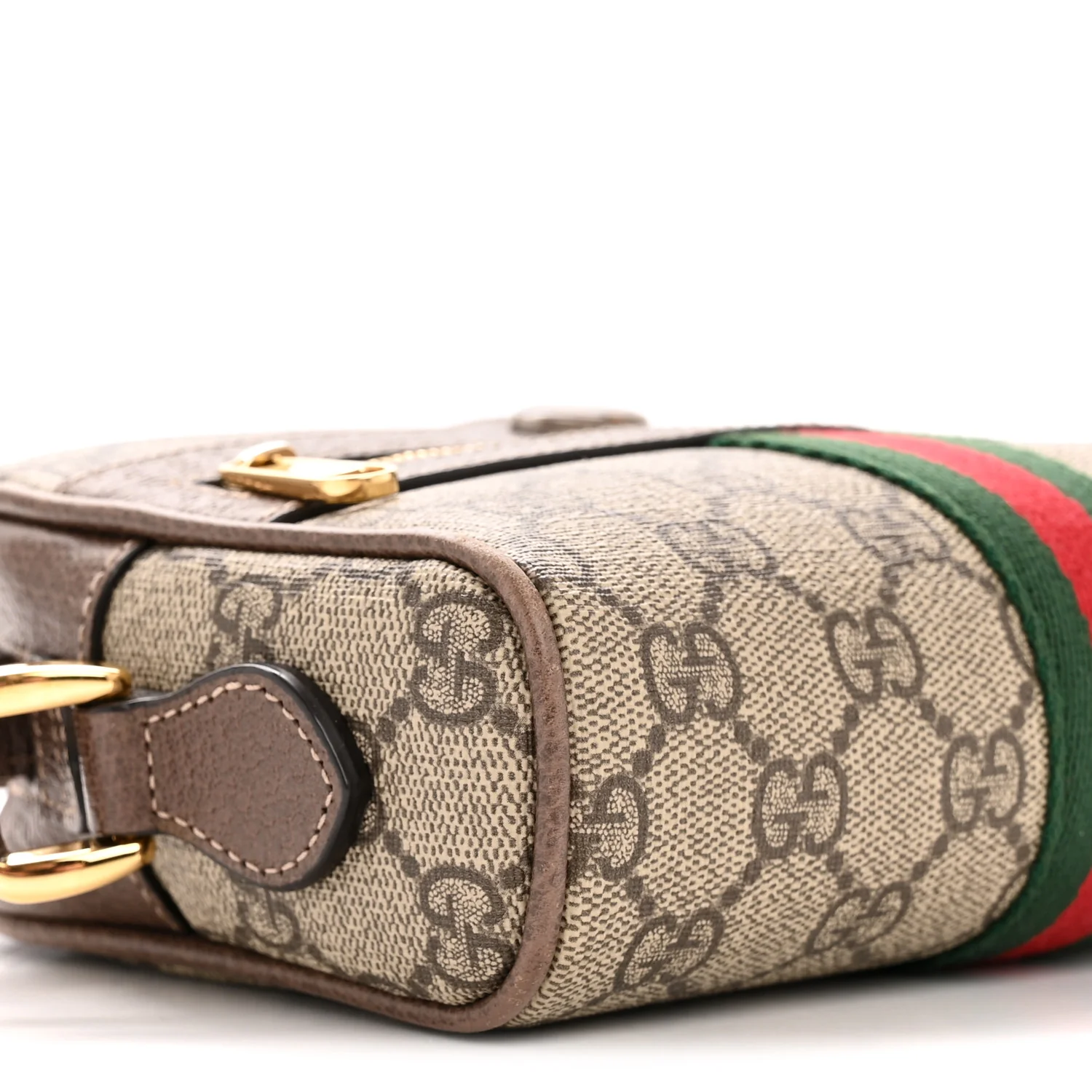 GG Supreme Monogram Web Mini Ophidia Shoulder Bag Brown - Image 8