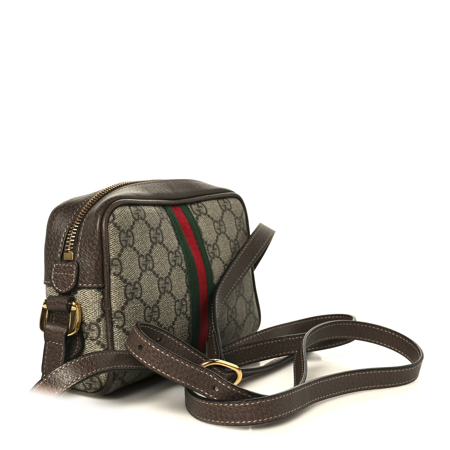 GG Supreme Monogram Web Mini Ophidia Shoulder Bag Brown - Image 3