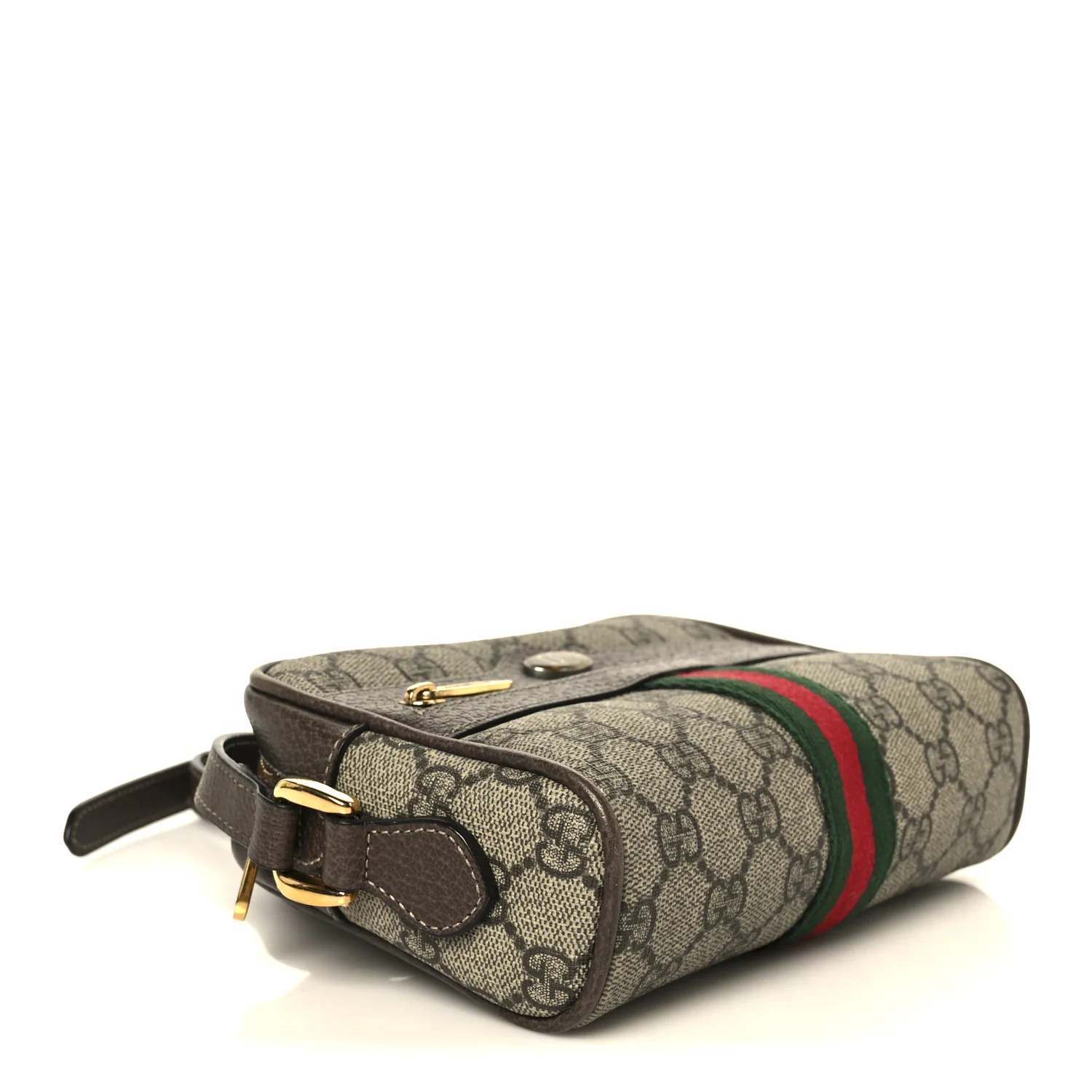 GG Supreme Monogram Web Mini Ophidia Shoulder Bag Brown - Image 4