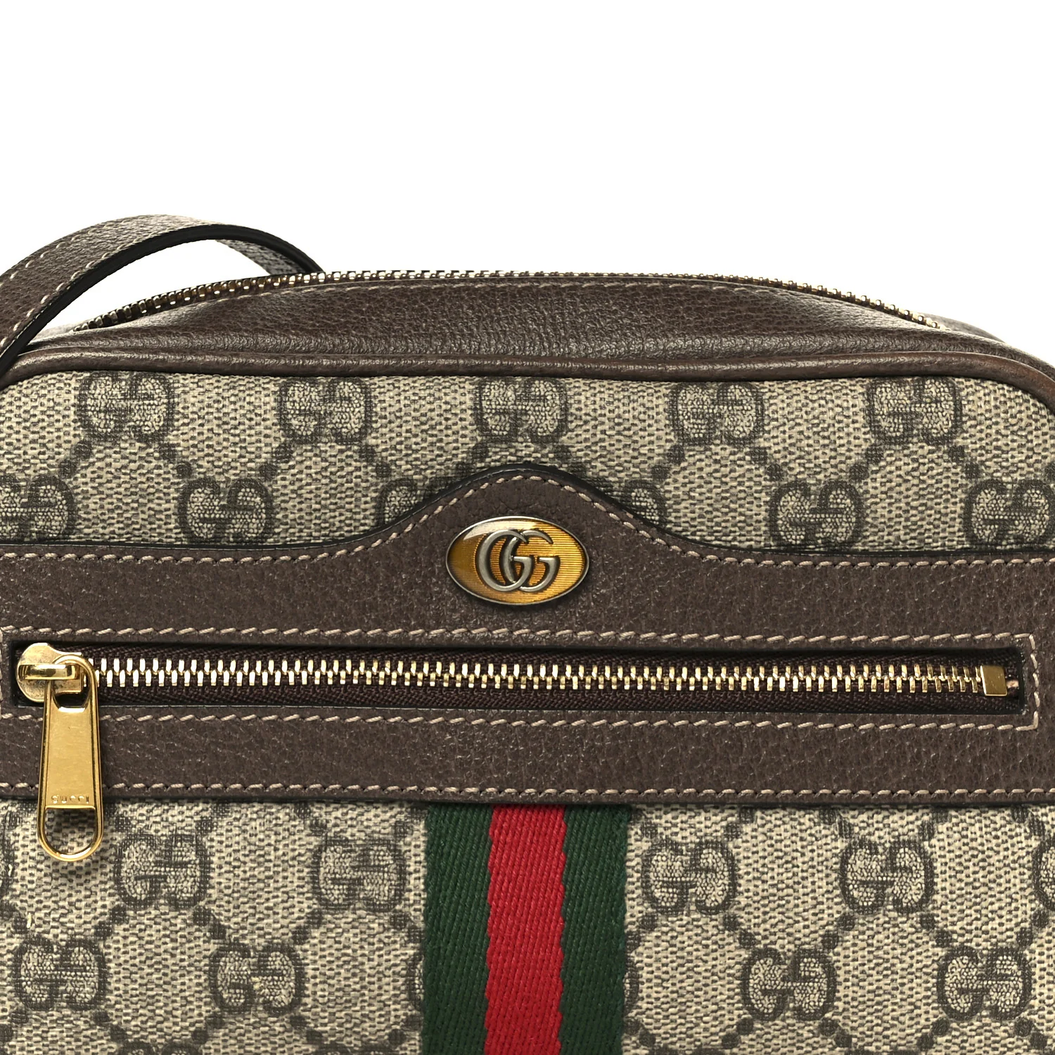 GG Supreme Monogram Web Mini Ophidia Shoulder Bag Brown - Image 8