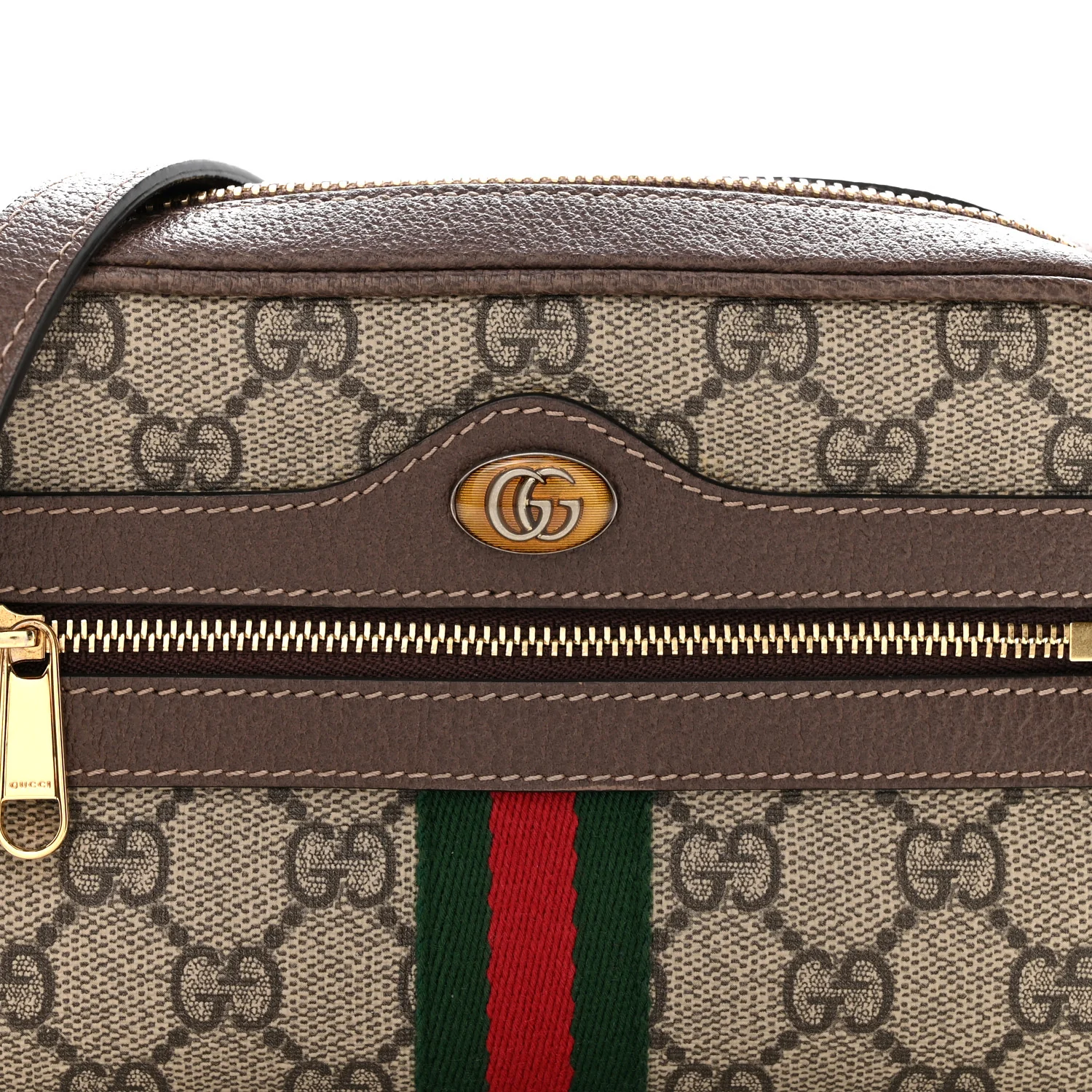 GG Supreme Monogram Web Mini Ophidia Shoulder Bag Brown - Image 8