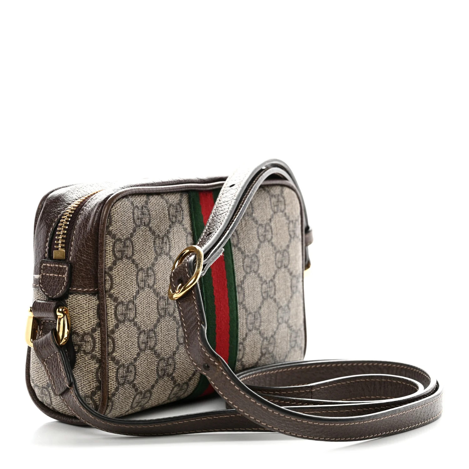 GG Supreme Monogram Web Mini Ophidia Shoulder Bag Brown - Image 3