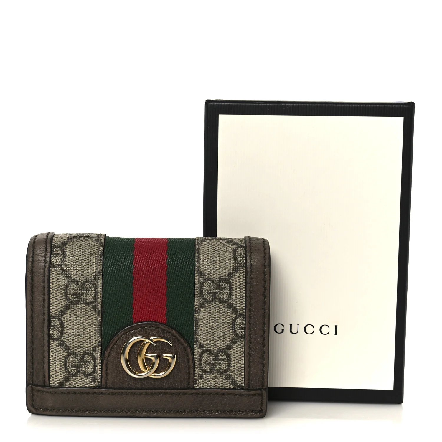 GG Supreme Monogram Web Ophidia Card Case Beige New Acero - Image 11