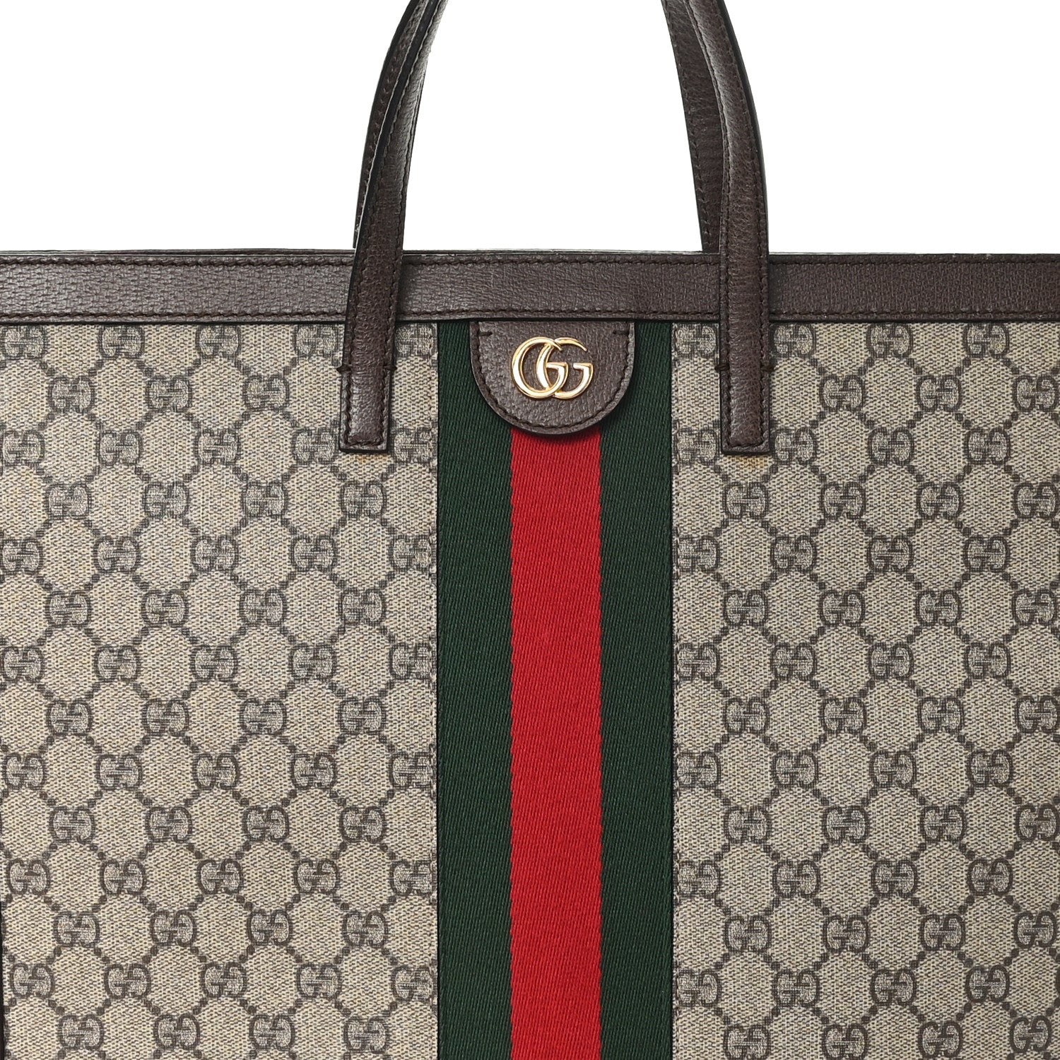 GG Supreme Monogram Web Ophidia Vertical Tote Brown - Image 5