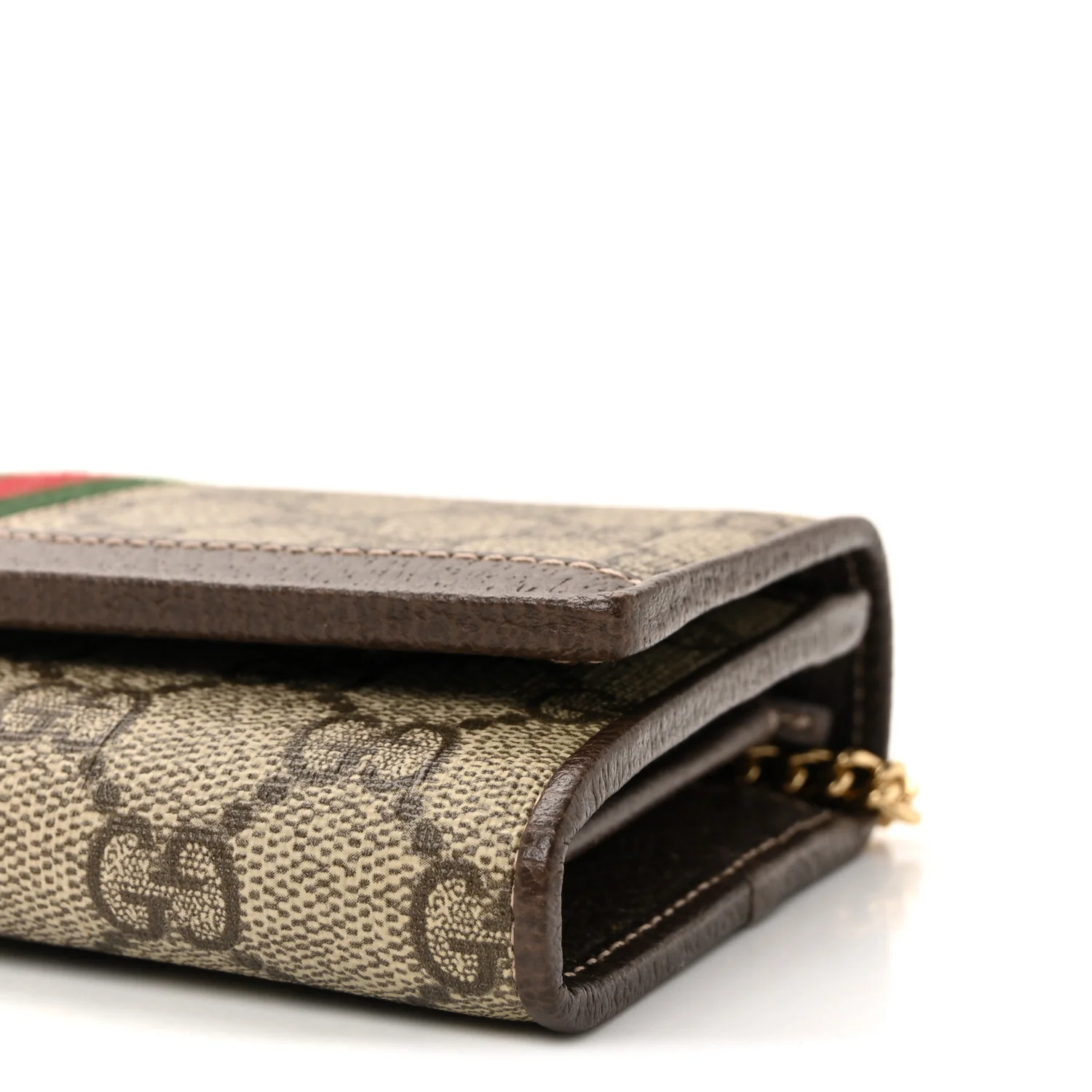 GG Supreme Monogram Web Ophidia Wallet On Chain Brown - Image 10