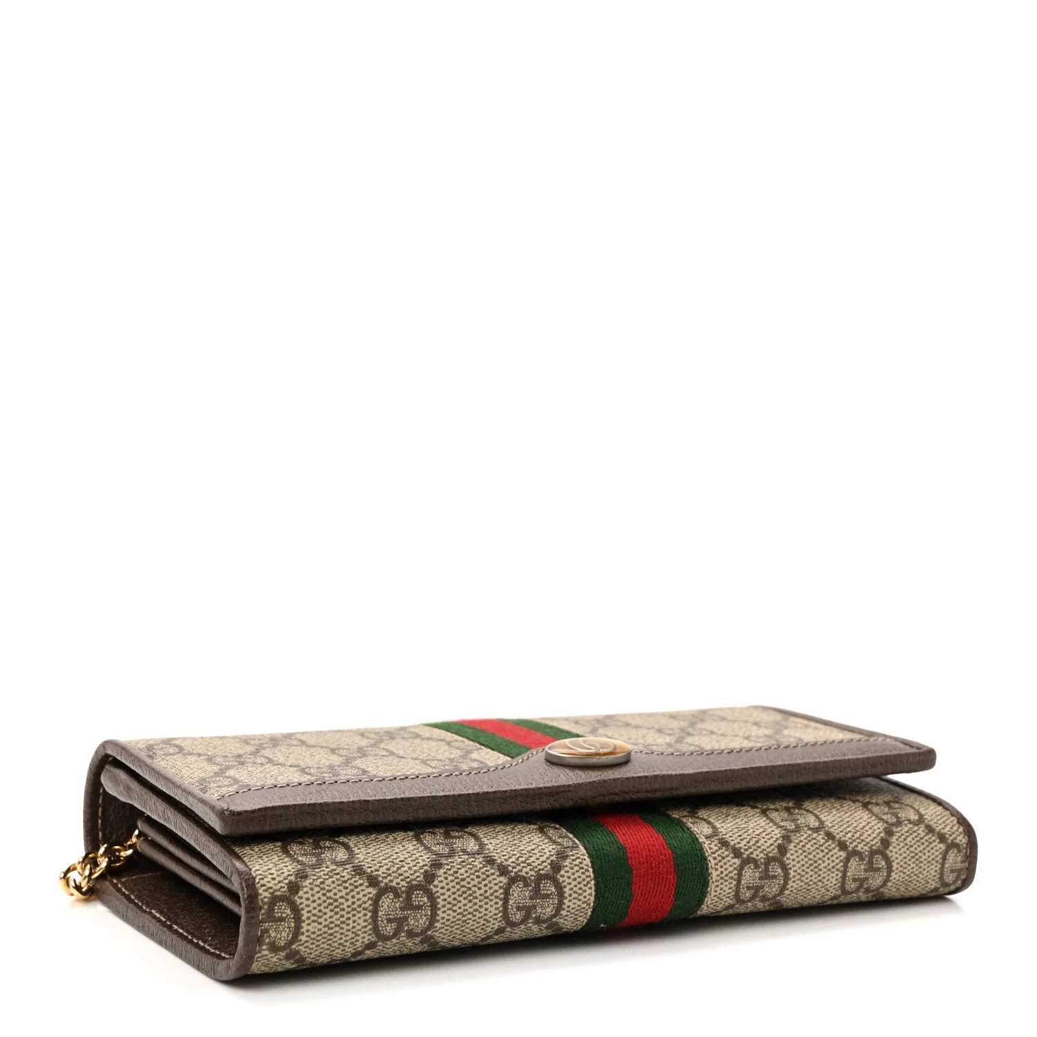 GG Supreme Monogram Web Ophidia Wallet On Chain Brown - Image 4