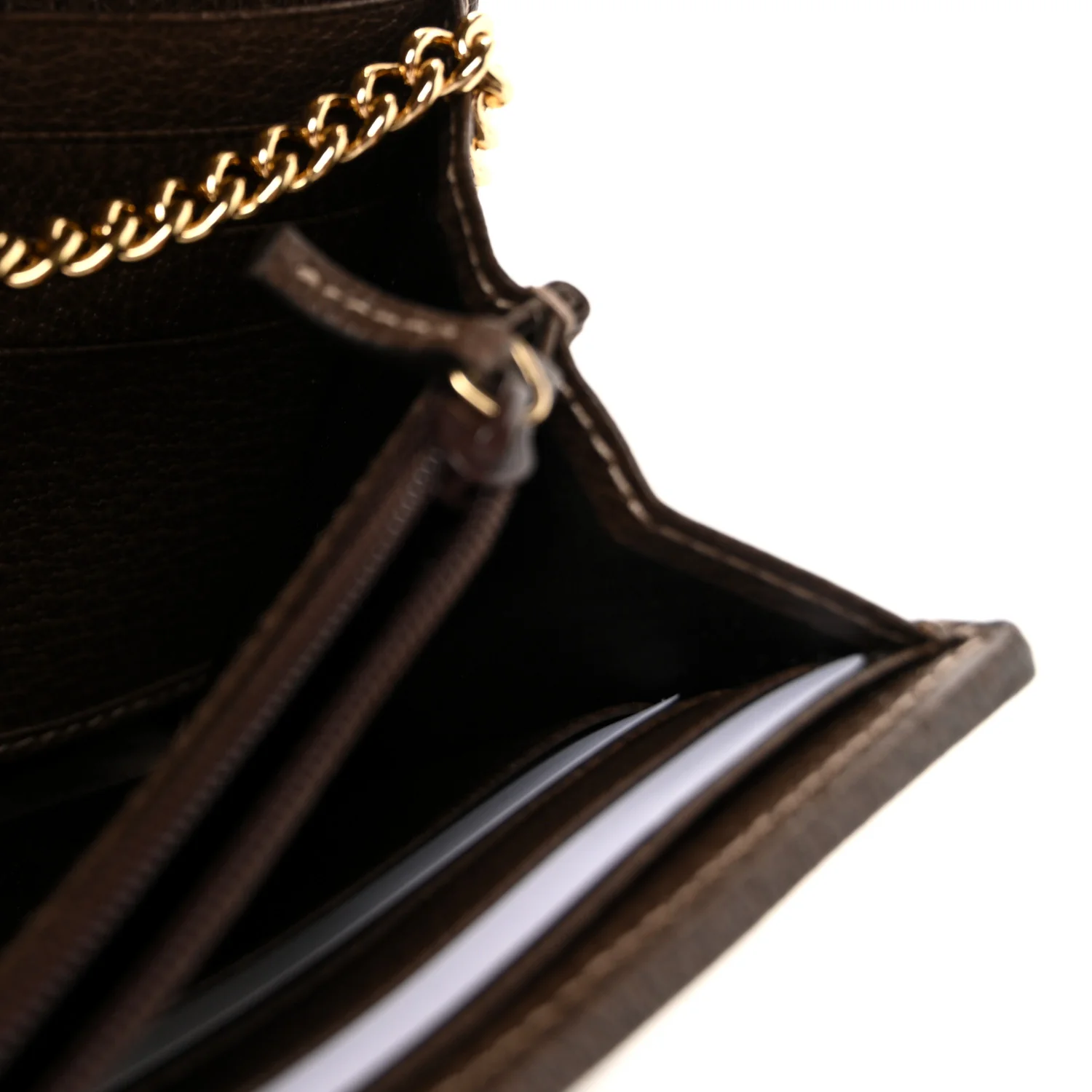 GG Supreme Monogram Web Ophidia Wallet On Chain Brown - Image 6
