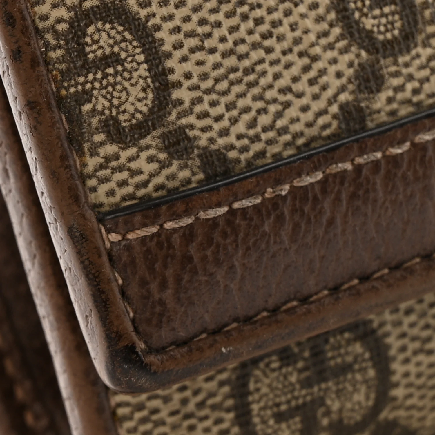 GG Supreme Monogram Web Ophidia Wallet On Chain Brown - Image 12