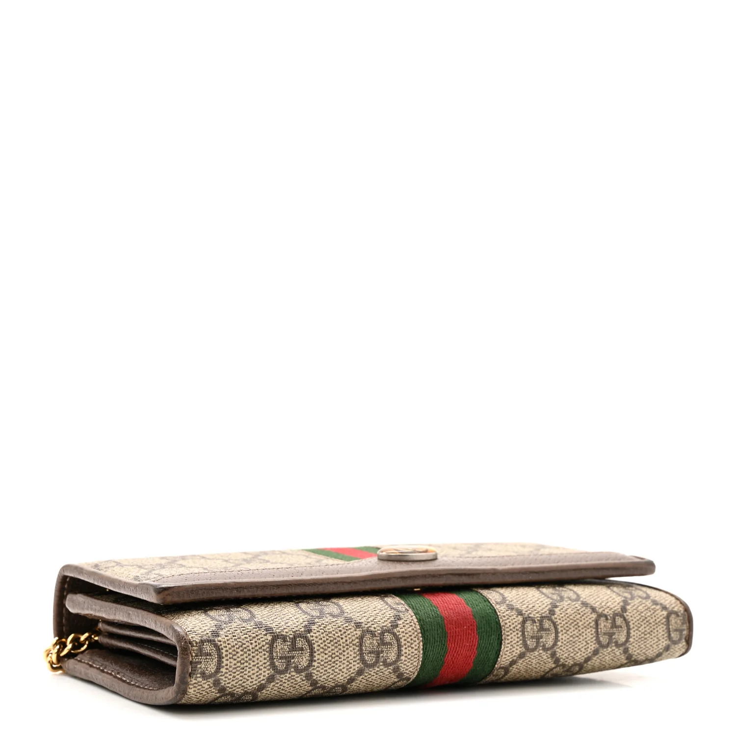 GG Supreme Monogram Web Ophidia Wallet On Chain Brown - Image 3