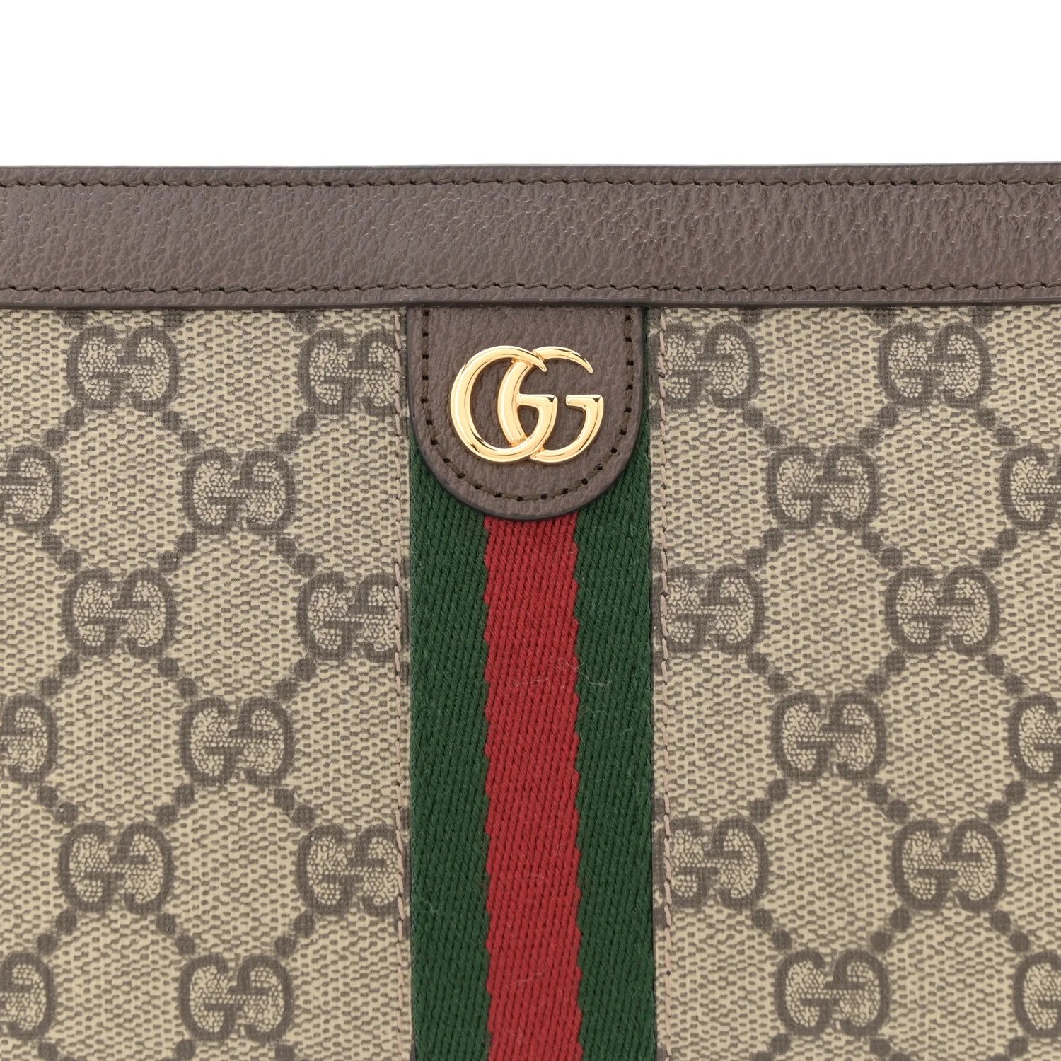 GG Supreme Monogram Web Ophidia Wristlet Brown - Image 8
