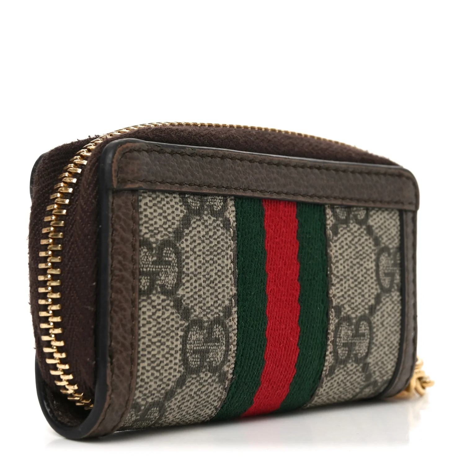 GG Supreme Monogram Web Ophidia Zip Around Key Case Beige New Acero - Image 3