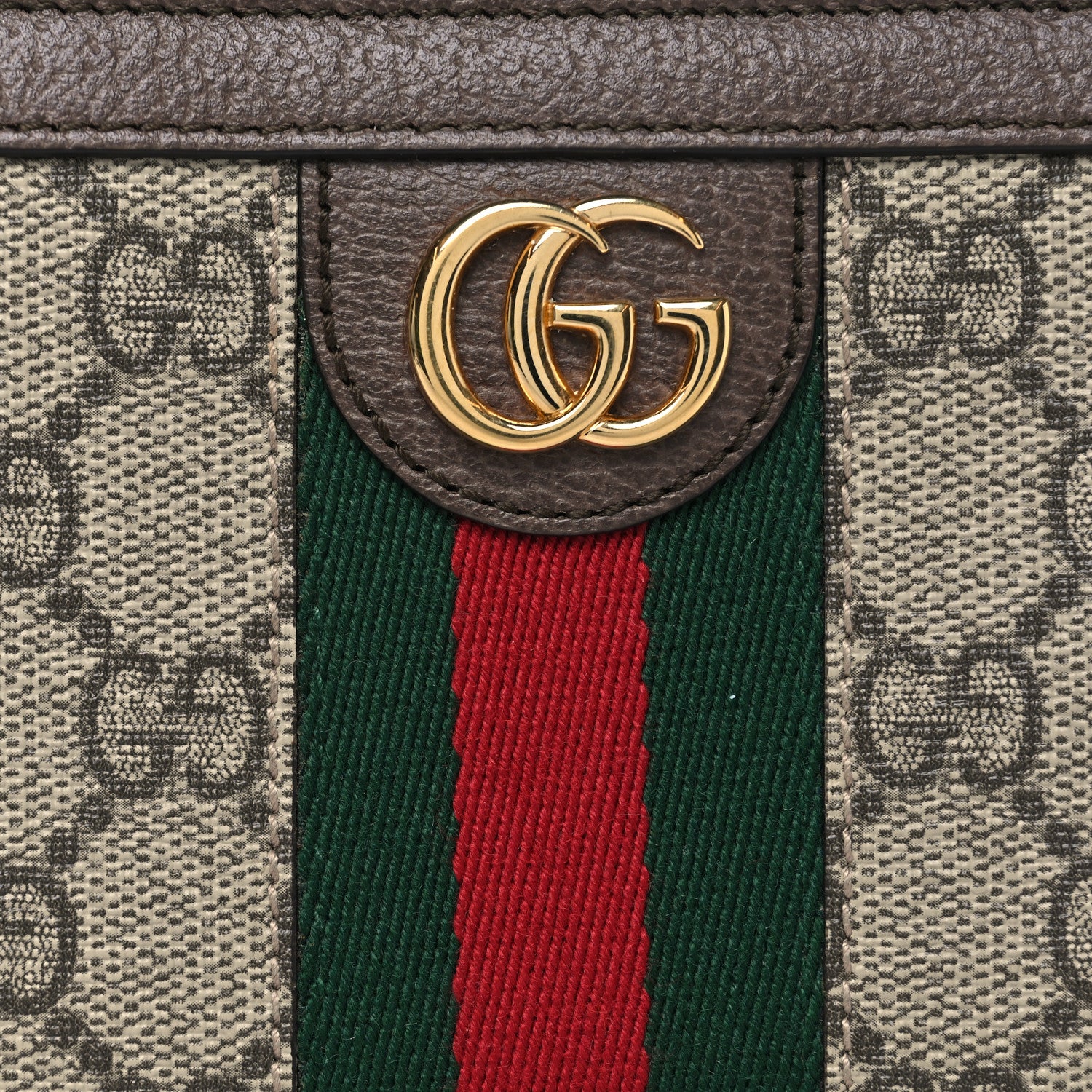 GG Supreme Monogram Web Ophidia Zip Around Wallet Brown - Image 7