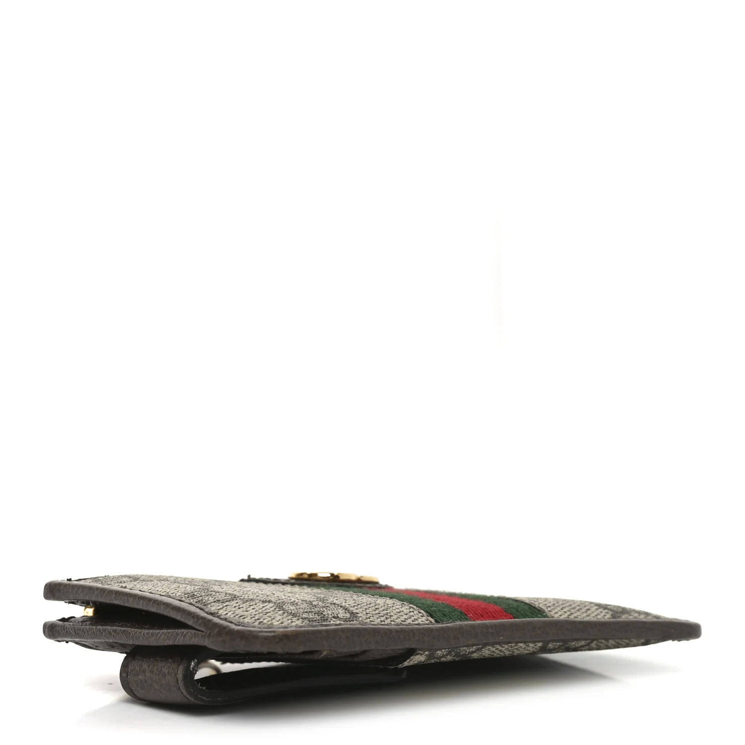 GG Supreme Monogram Web Ophidia Zip Card Case Brown - Image 4