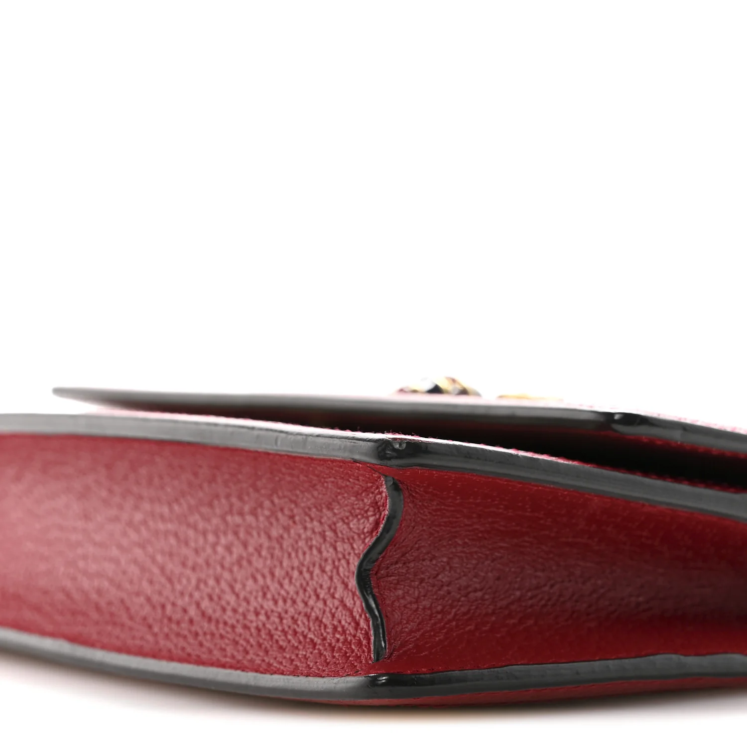 GG Supreme Monogram Web Queen Margaret Chain Wallet Red - Image 7